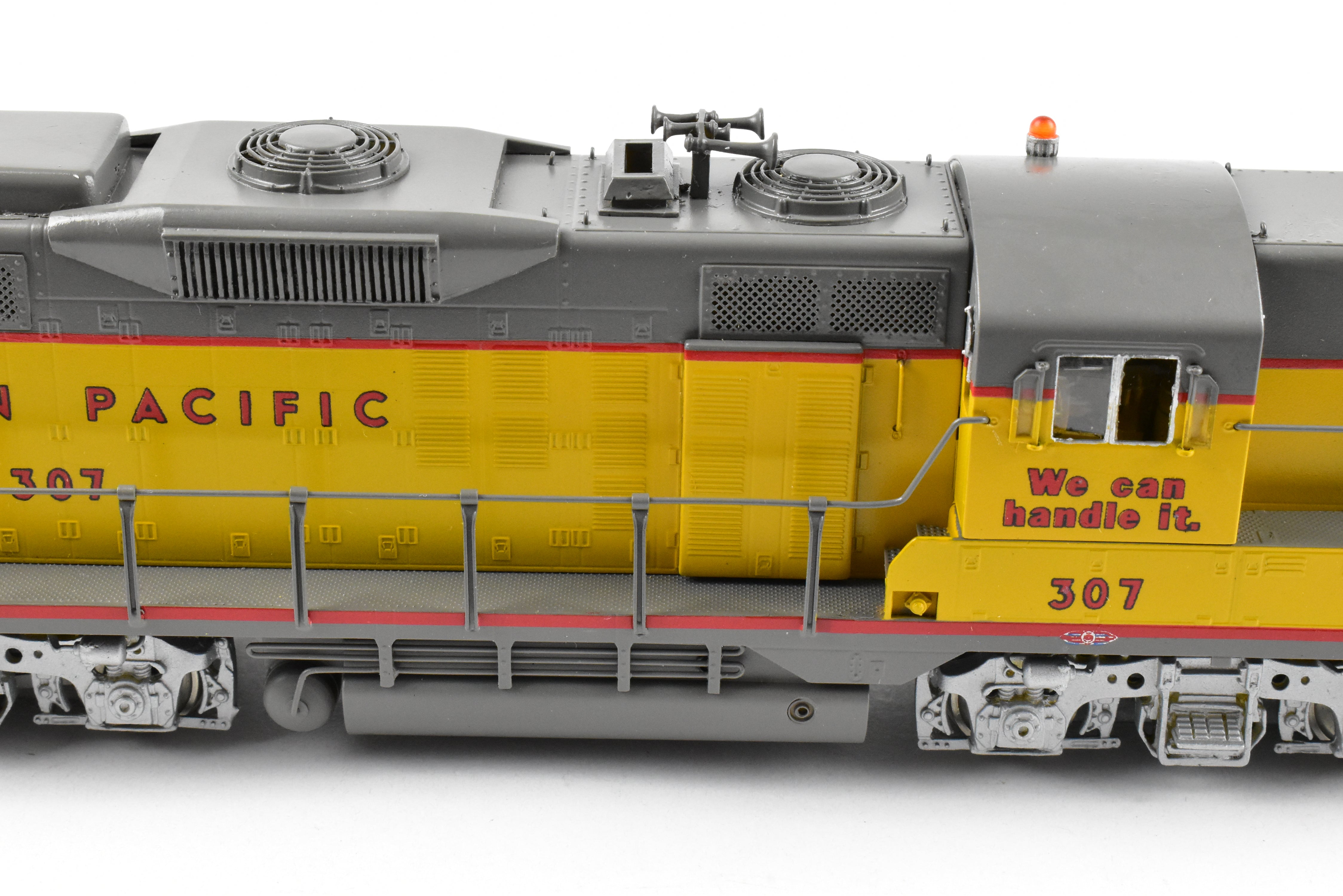 HO Scale Brass Model of Oriental Limited Union Pacific EMD GP9 Locomotive with 1750 HP MA Version, Unit Number 307