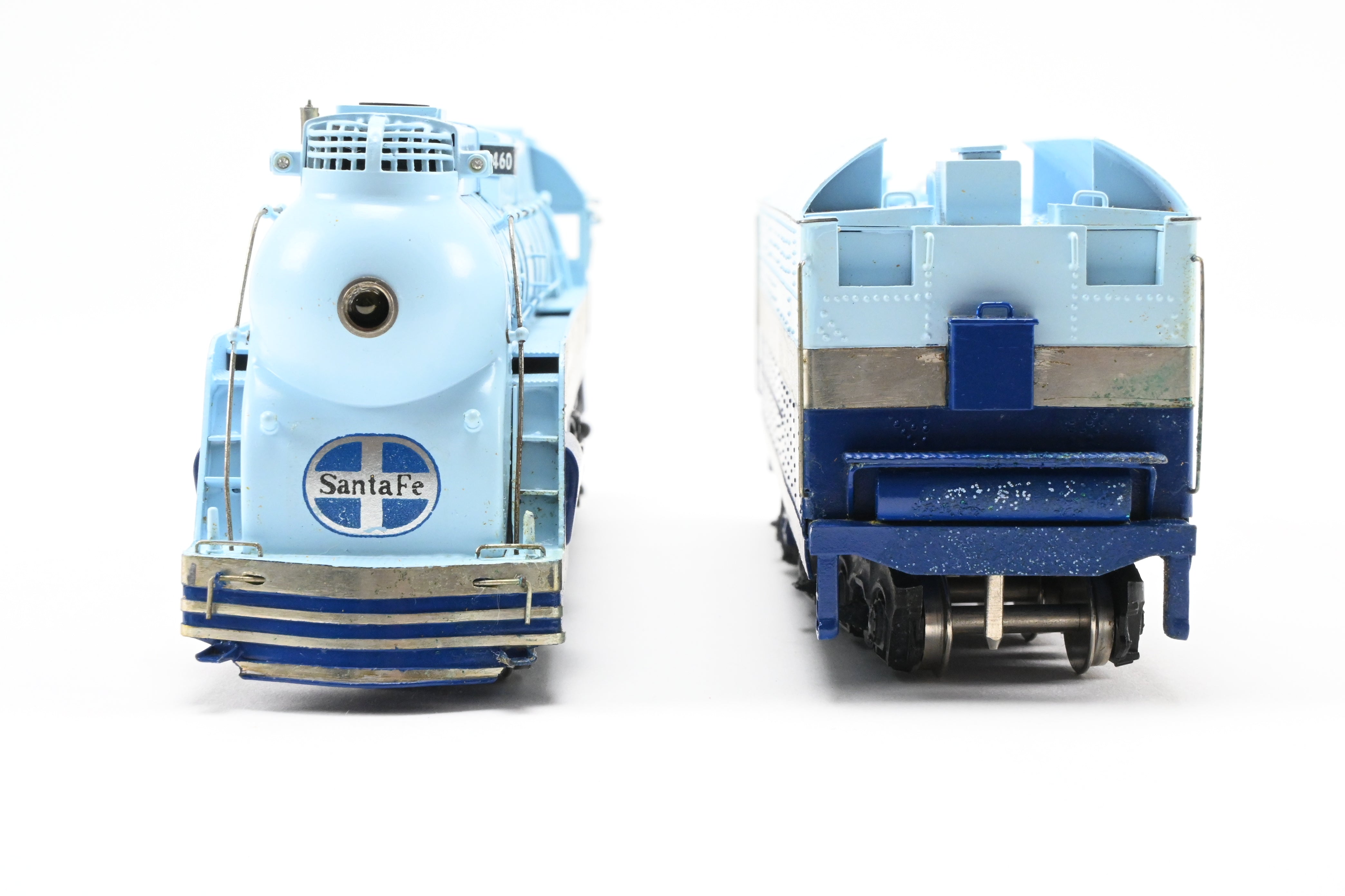 HO Scale Brass Model Train - Tenshodo ATSF Santa Fe 4-6-4 Steam Locomotive No. 3460 The Blue Goose Hudson - 1971 Run with Minor Foam Damage