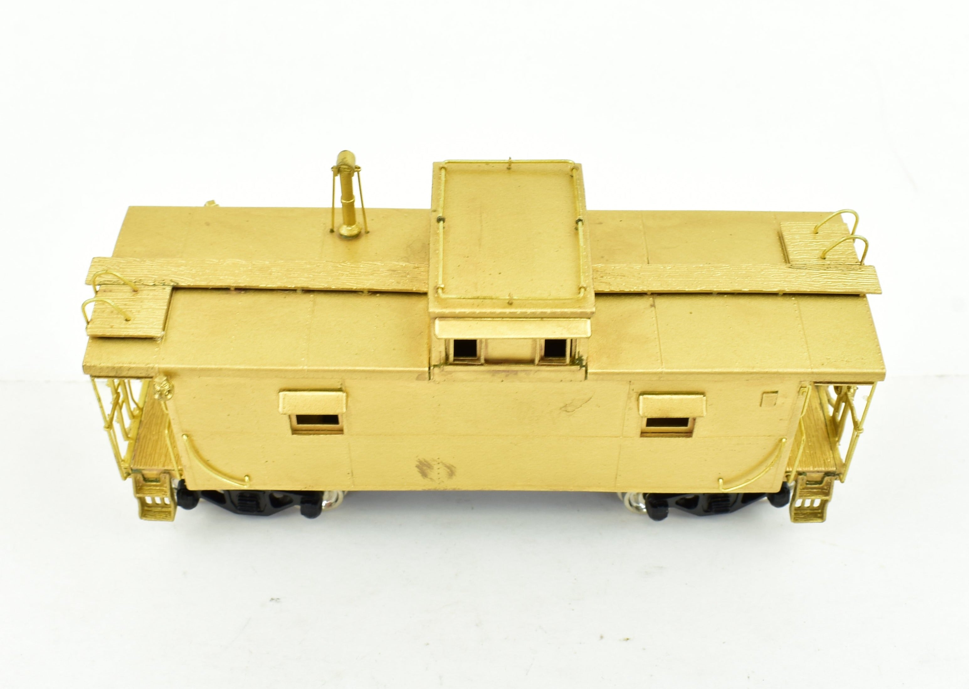 High - Quality HO Brass Nickel - Plated Chesapeake & Ohio Steel Caboose Model