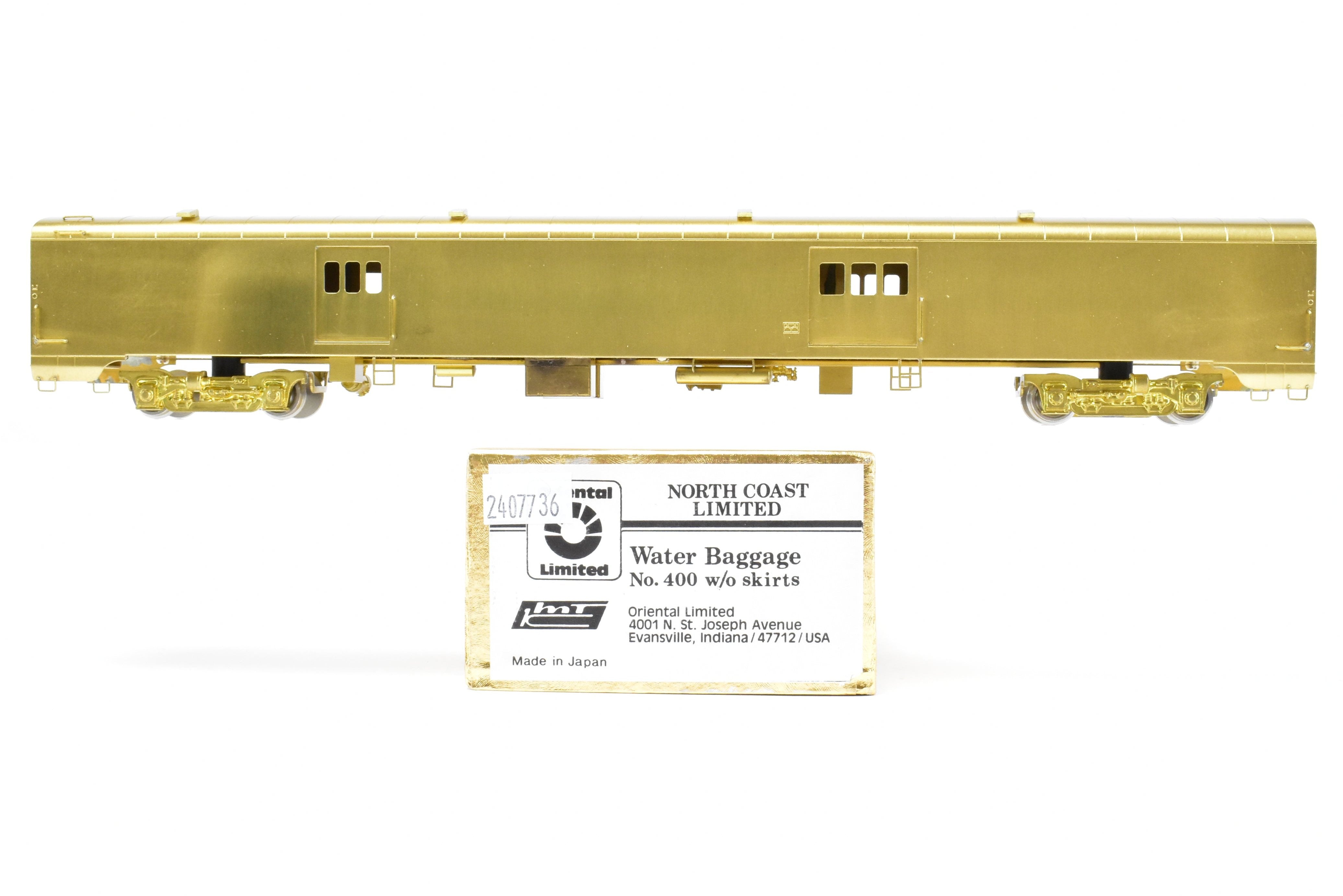 HO Brass Oriental NP Northern Pacific North Coast Limited Water Baggage Car #400, No Skirts