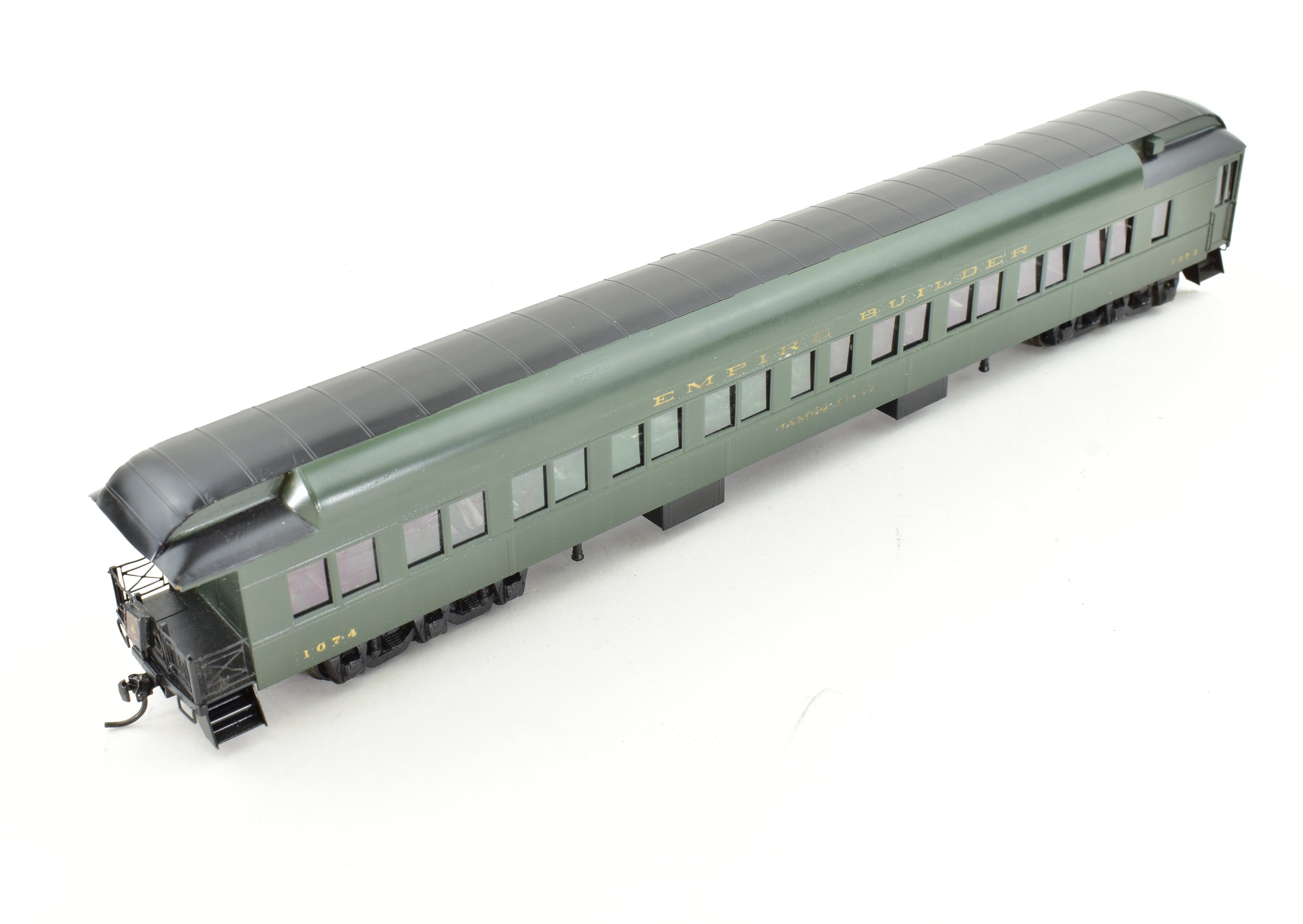 HO Brass Lambert Great Northern Heavyweight Observation Car CP with Central Valley Metal Wheel Trucks