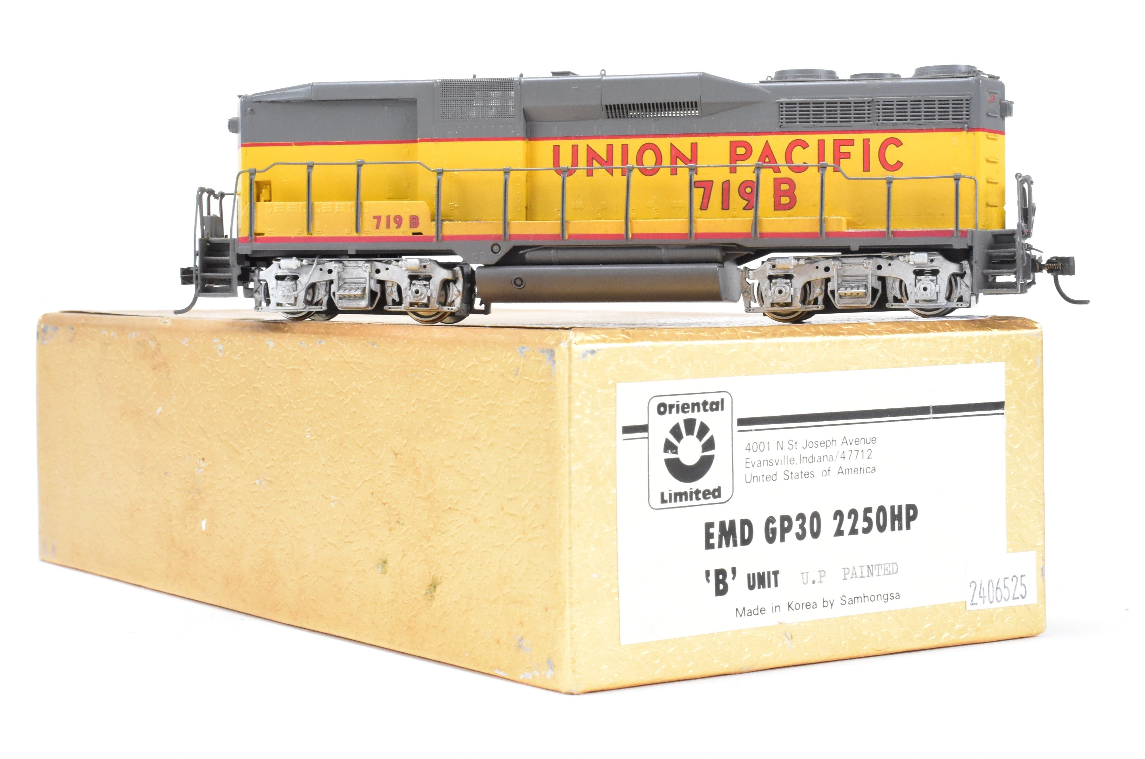 HO Scale Brass Model Train - Union Pacific EMD GP30B Cabless Locomotive, Road Number 719B from Oriental Limited
