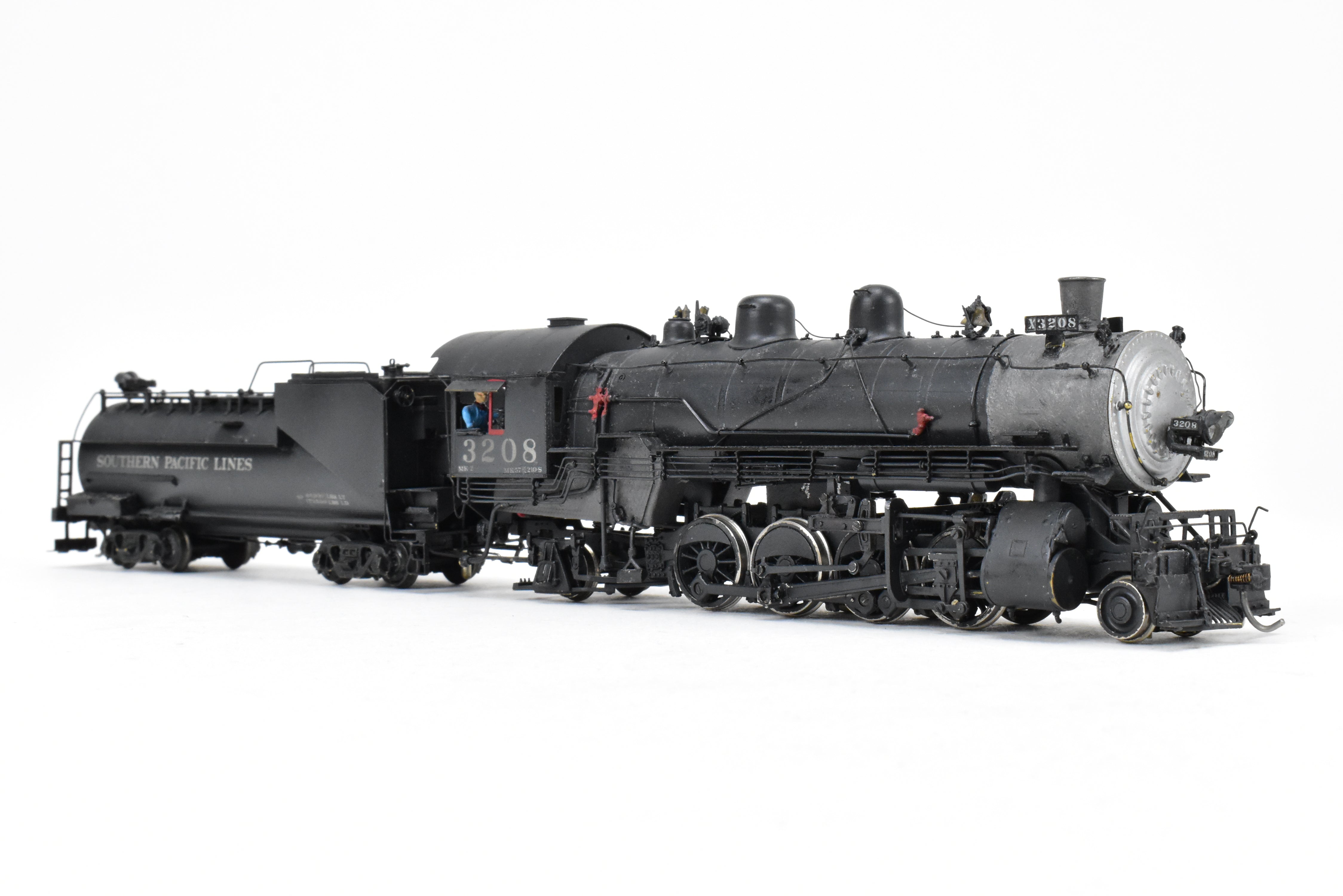 HO Brass Sunset Models SP - Southern Pacific MK - 2 2 - 8 - 2 CP #3208 with Light Weathering