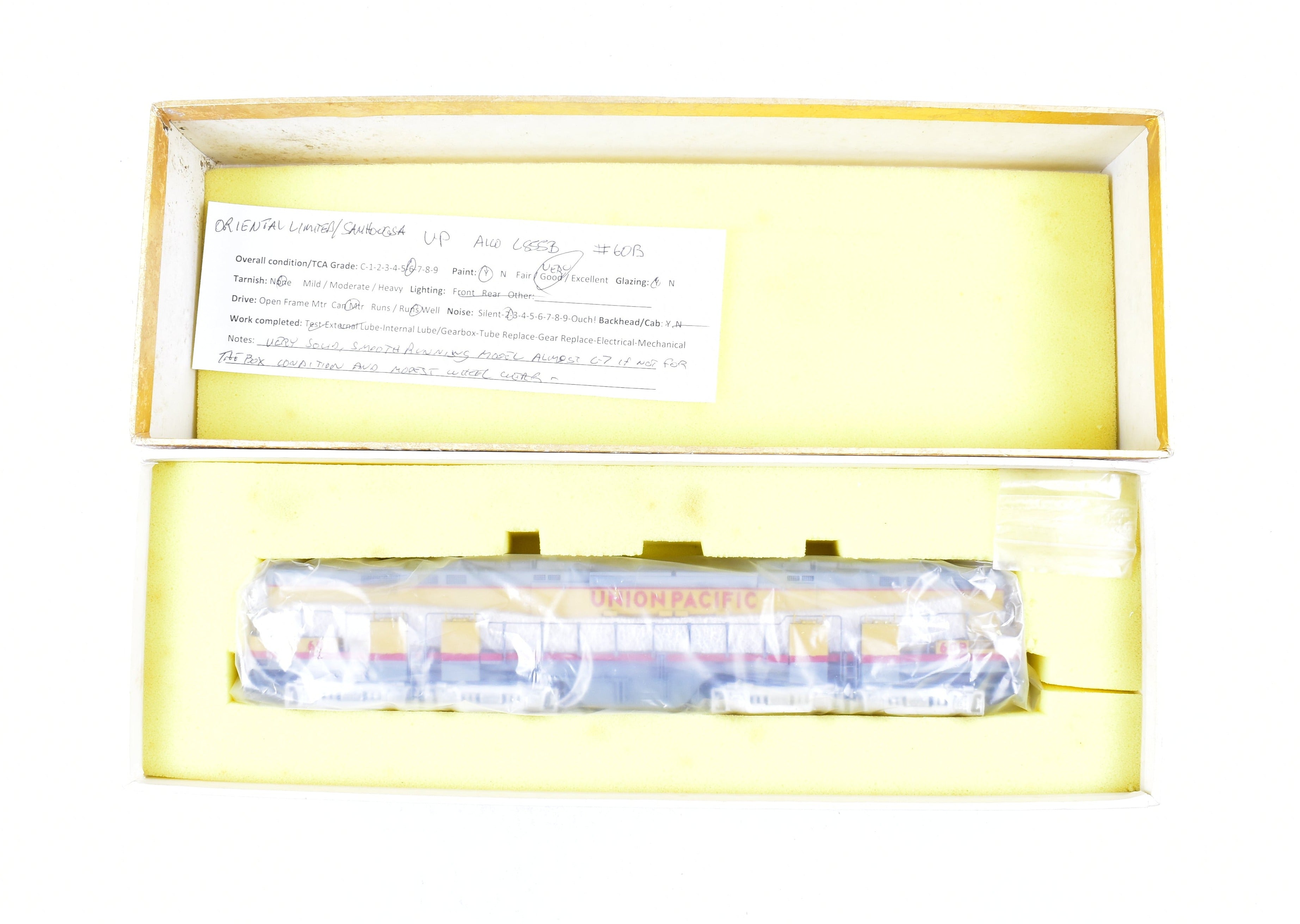 High - Quality HO Scale Brass Oriental Limited Union Pacific Alco C855 A/B/A Set with Custom Painting and Excellent Condition