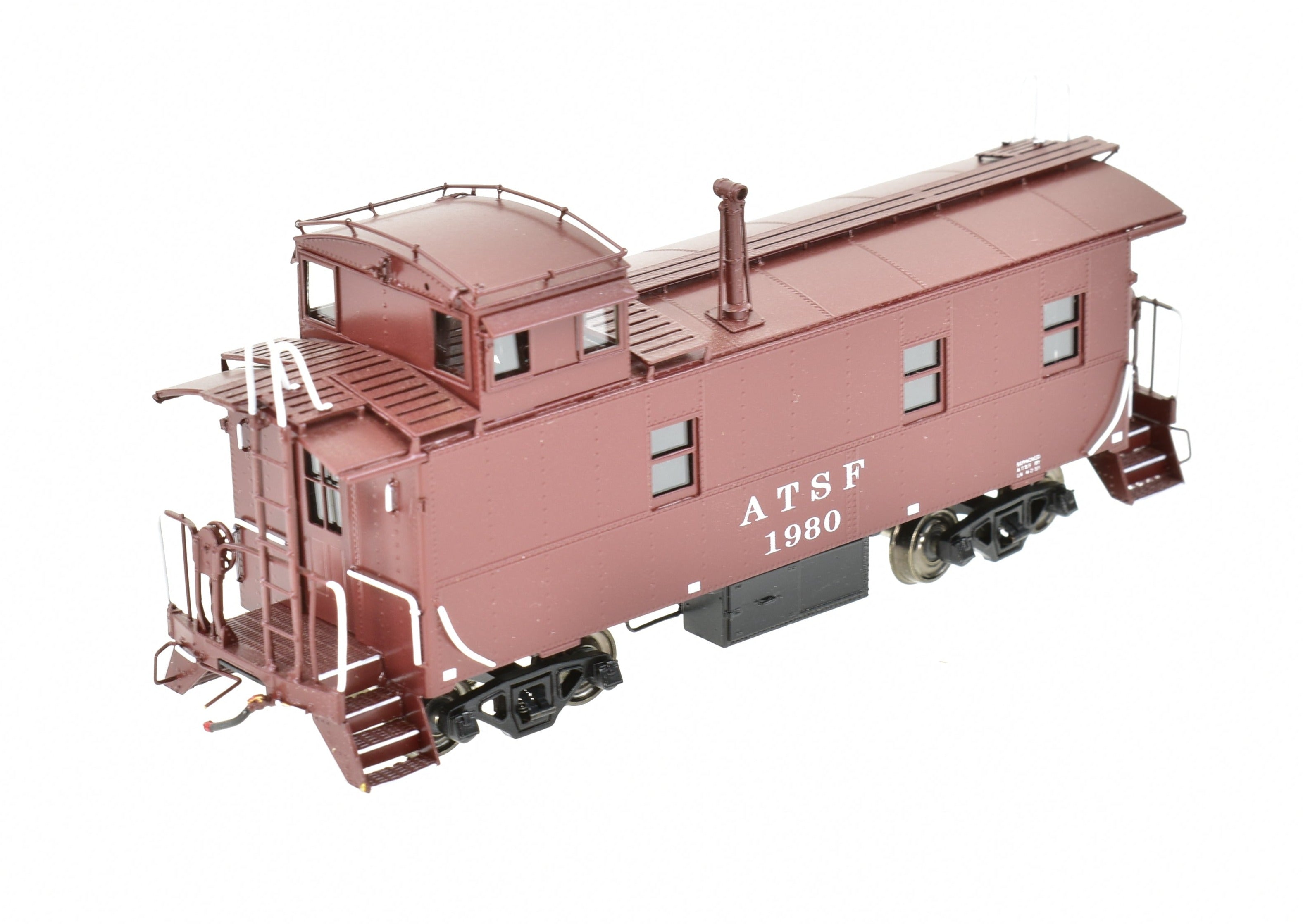 HO Scale Brass Model of Pecos River Brass ATSF - Santa Fe Rebuilt Factory - Painted Caboose