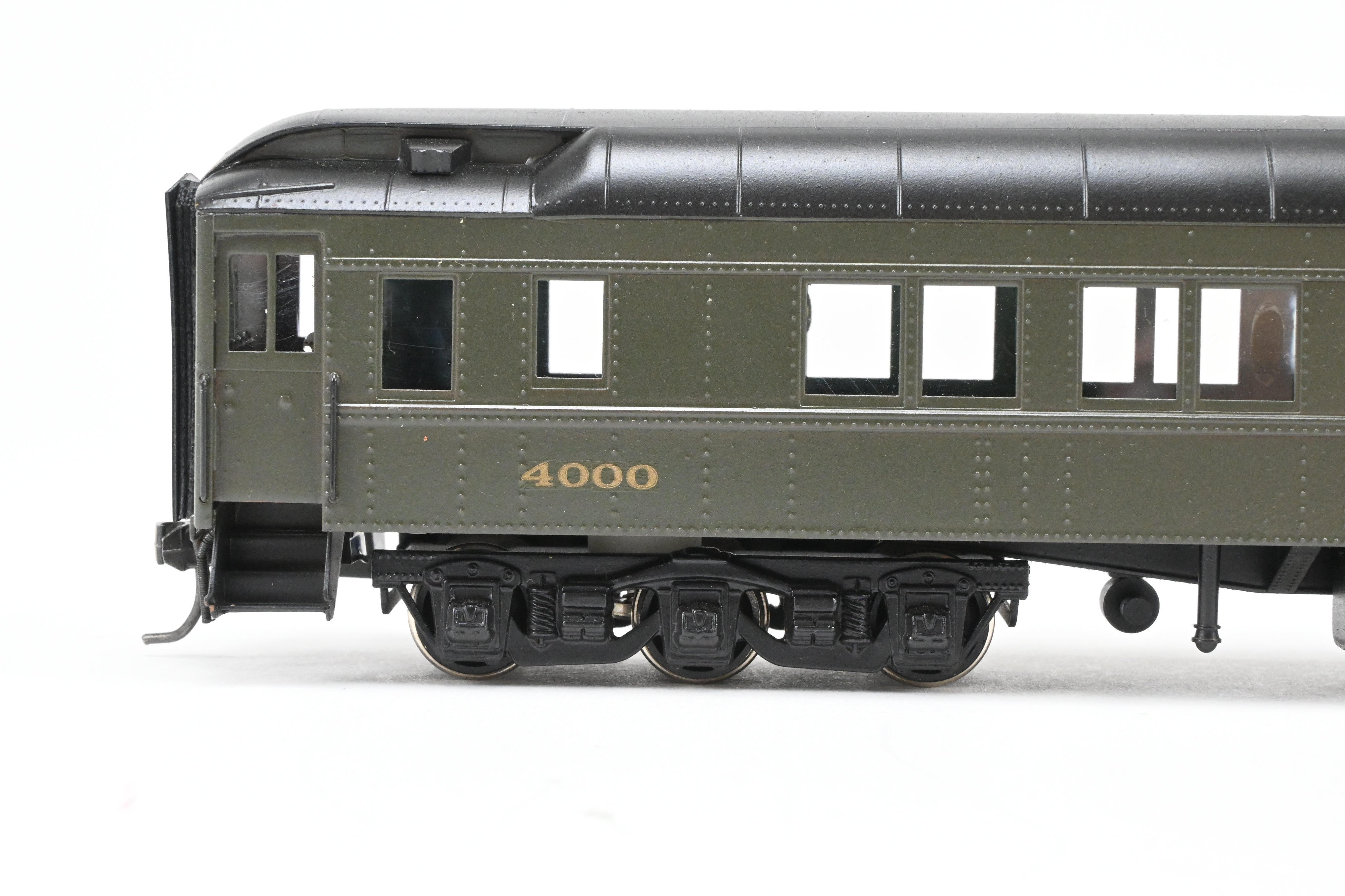 HO Scale Brass Model of Soho Pullman Riverdale 16 - Section Heavy - Weight Sleeper for Denver & Rio Grande Western Railroad, Numbered #4000