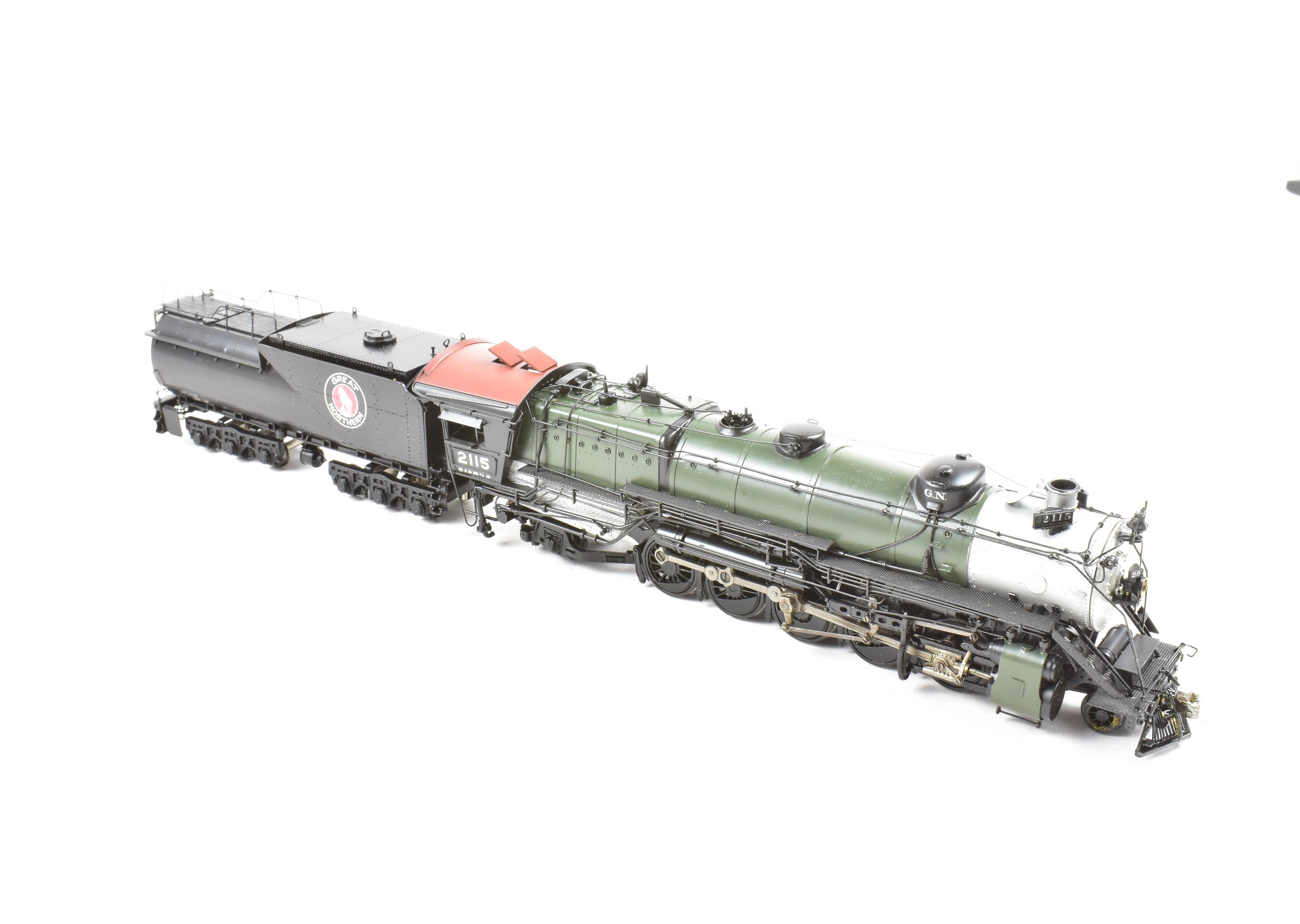 High - Quality HO Scale Brass PFM - Tenshodo Great Northern Class Q - 1 2 - 10 - 2 Model Train with Custom - Painted Glacier Park Design