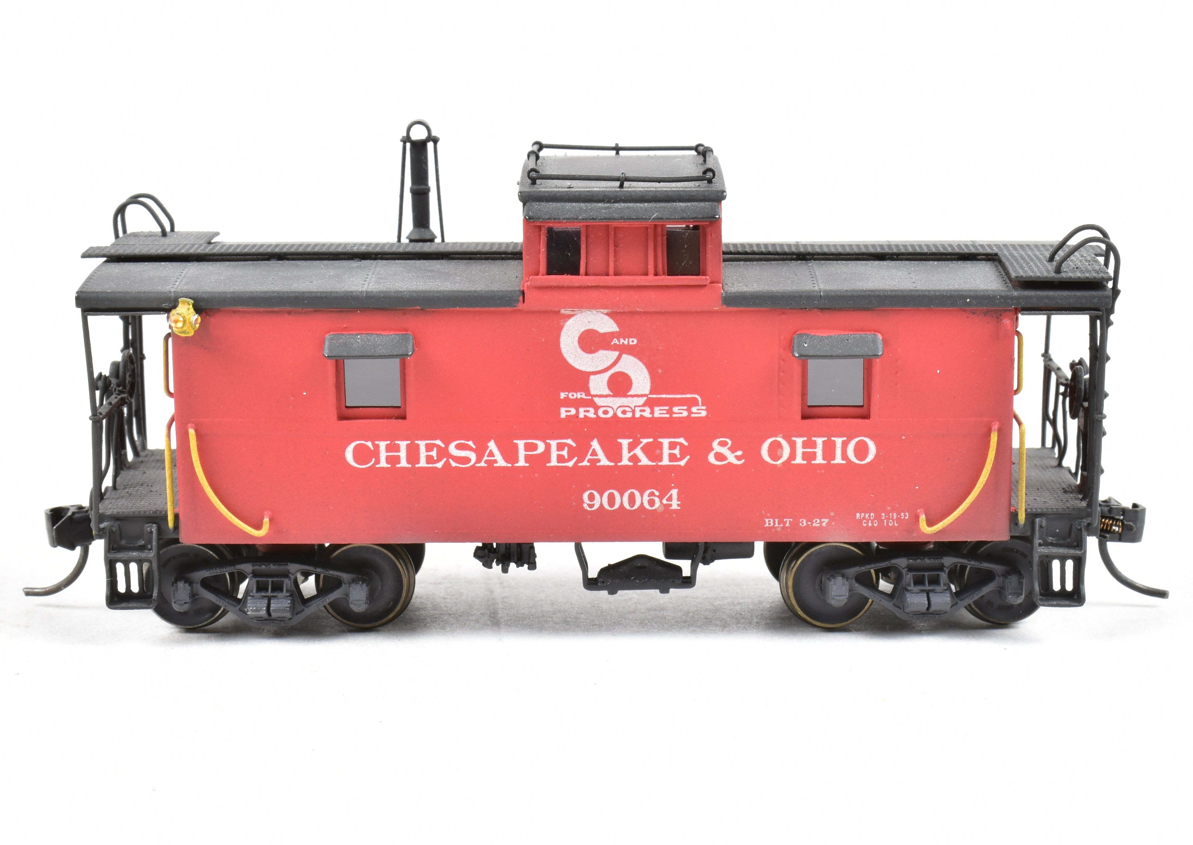 Custom Painted HO Brass Nickel Plate Chesapeake & Ohio Steel Caboose