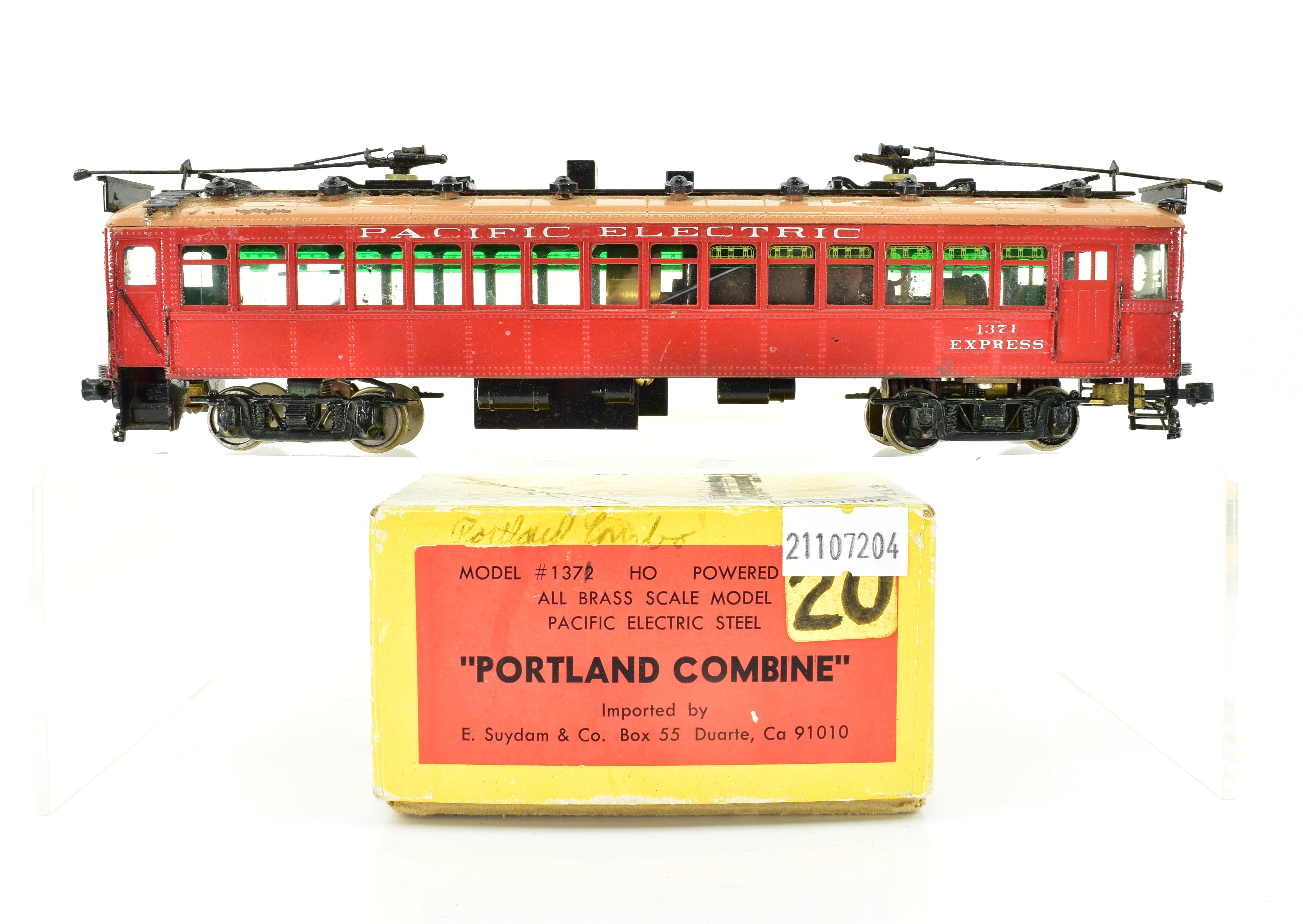 HO Brass Suydam Pacific Electric Portland Combine with Painted Can Motor - Sold As Is