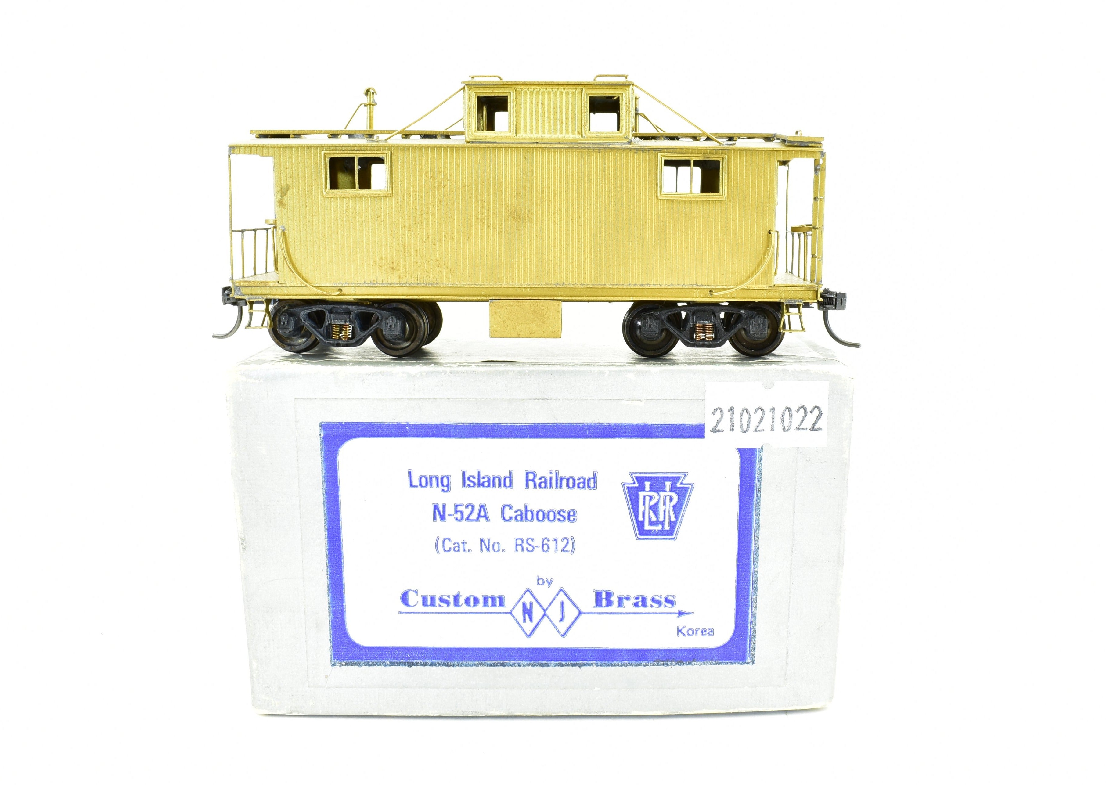 HO Scale Brass Model of NJ Custom Brass Long Island Railroad (LIRR) N - 52A Caboose for Model Train Enthusiasts