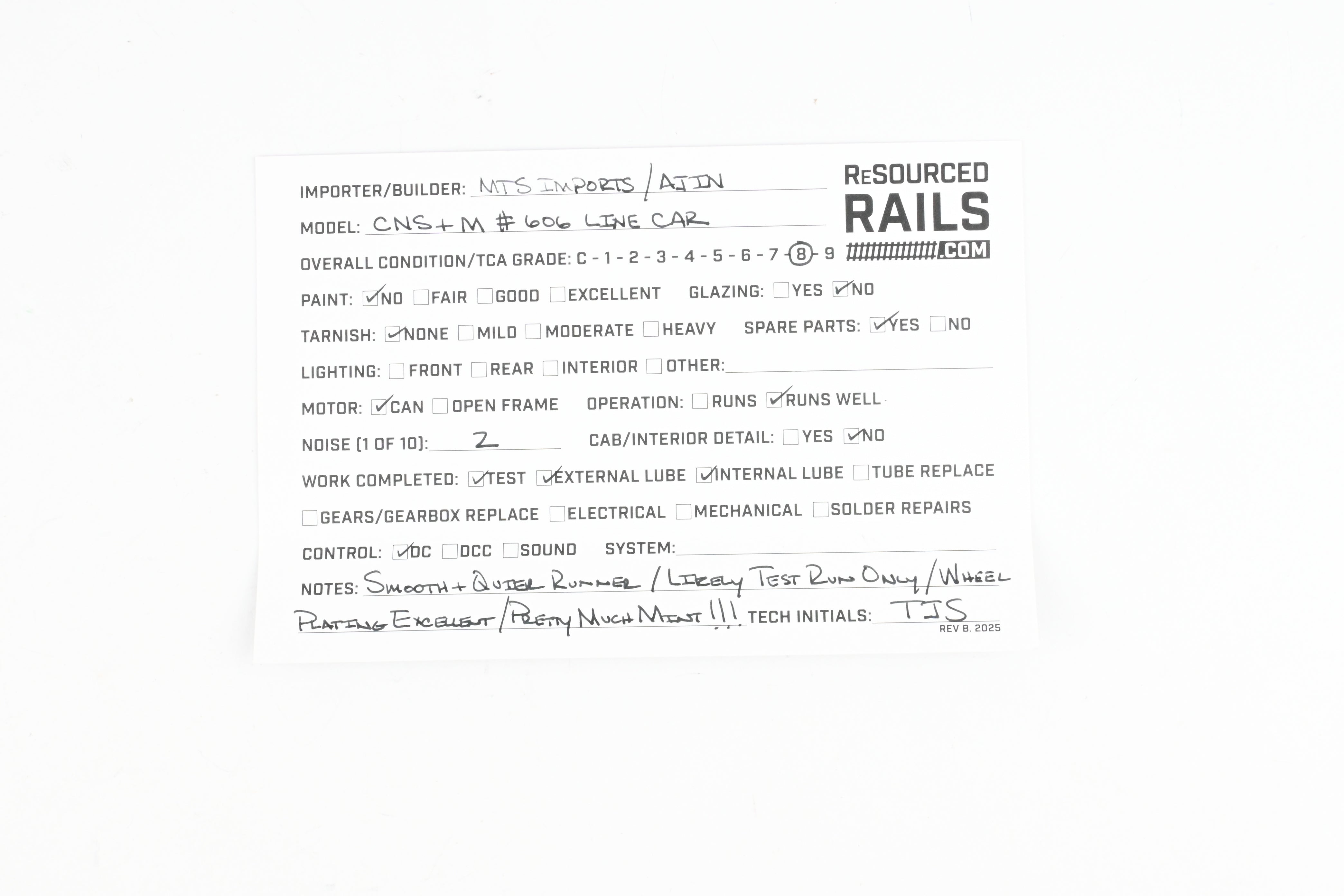 1994 HO Brass MTS Imports North Shore Line #606 Model Line Car