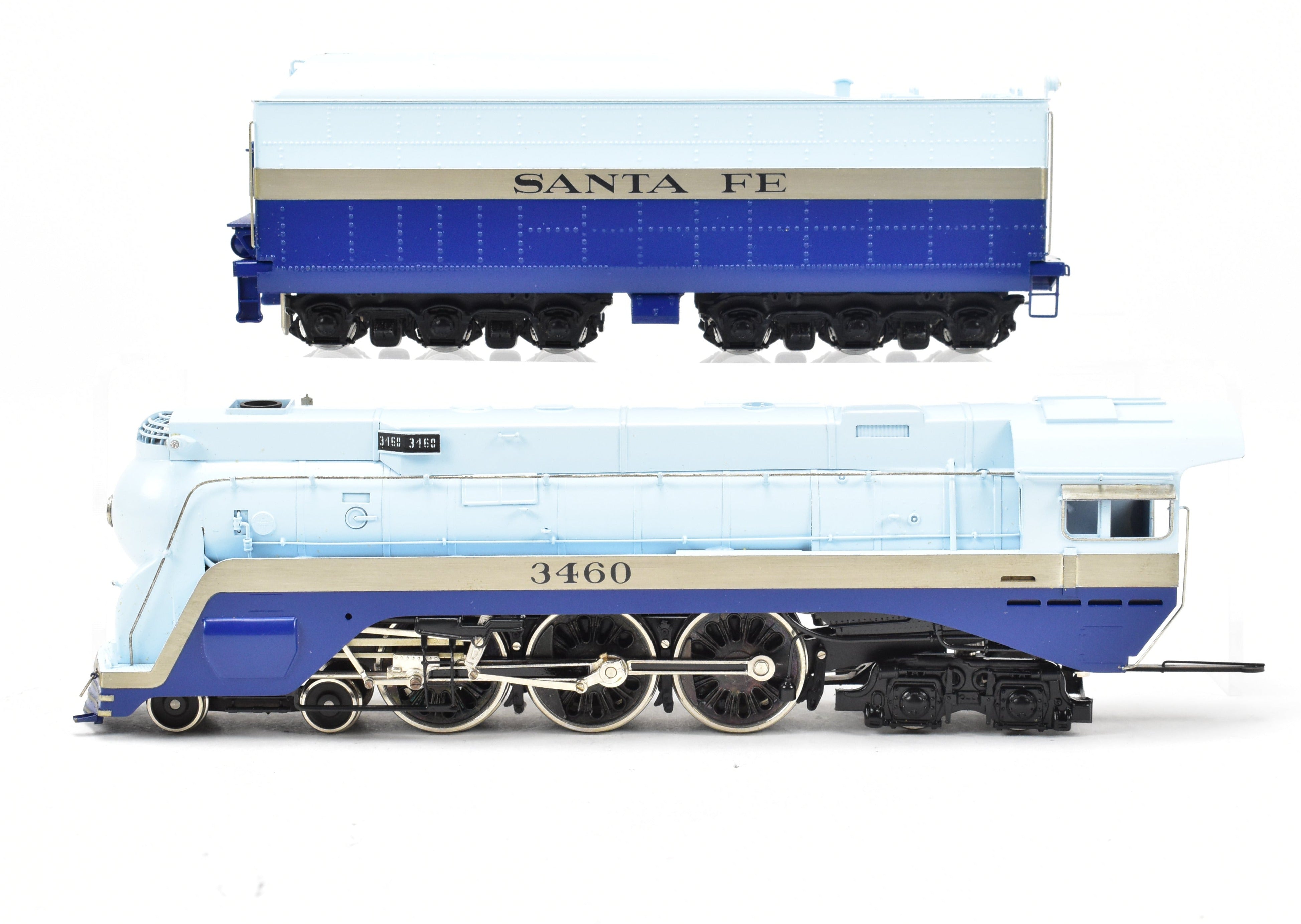 1974 HO Brass Tenshodo ATSF Santa Fe 4-6-4 No. 3460 Blue Goose Hudson Model