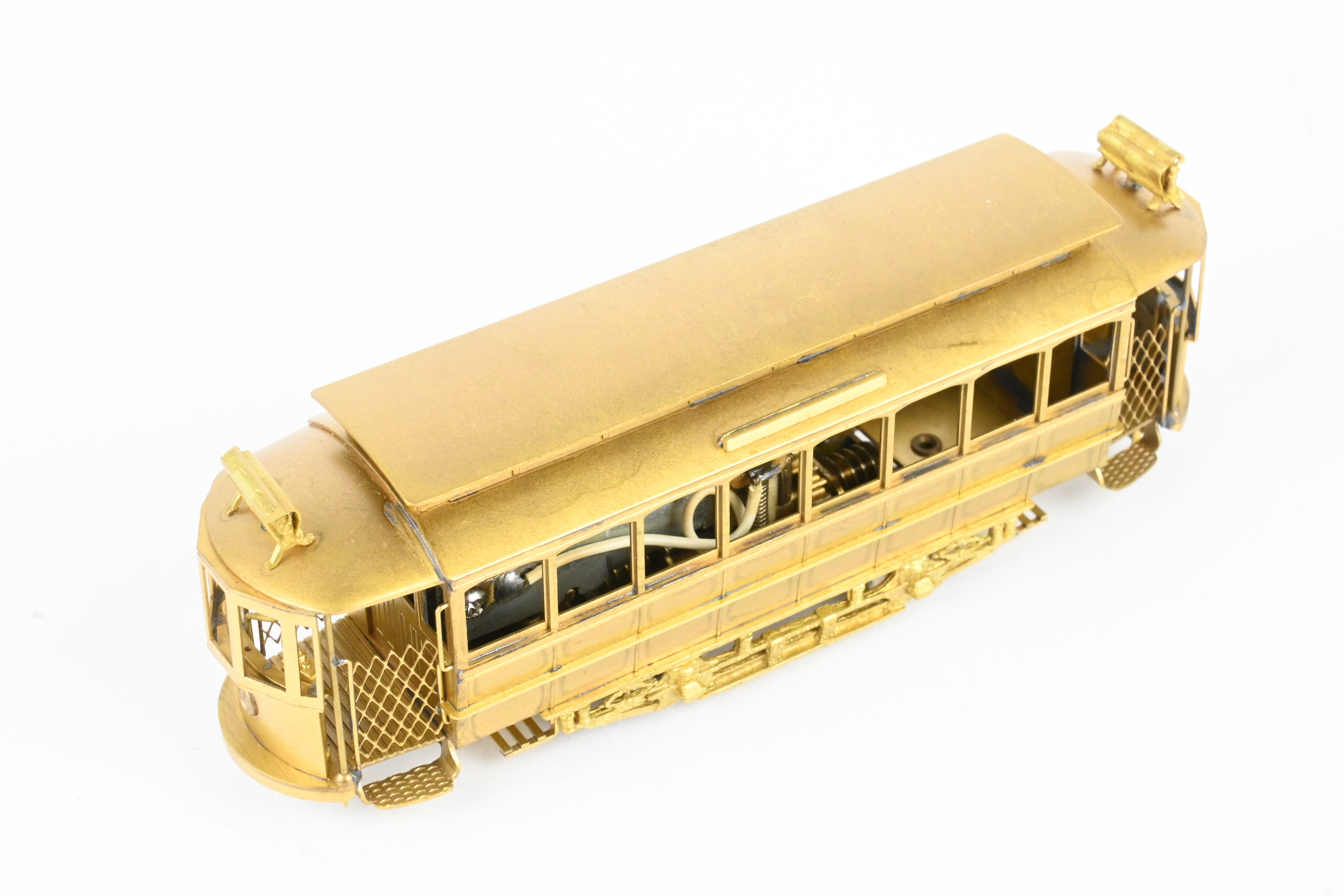 HO Scale Custom Brass Metropolitan Street Railway Single Truck Short Closed Trolley