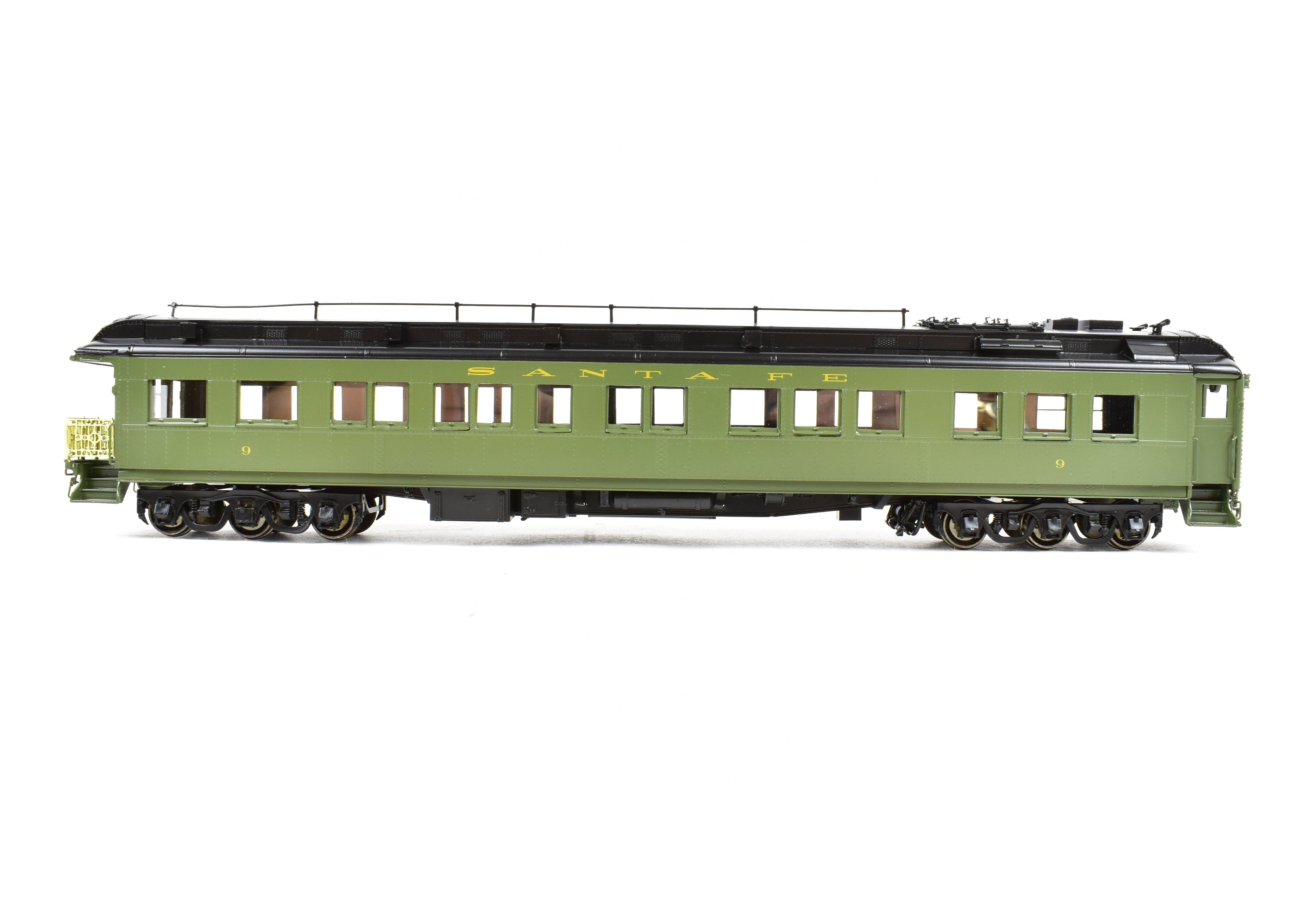 HO Scale Factory - Painted Brass ATSF - Santa Fe Heavyweight Business Car #9 by Pecos River