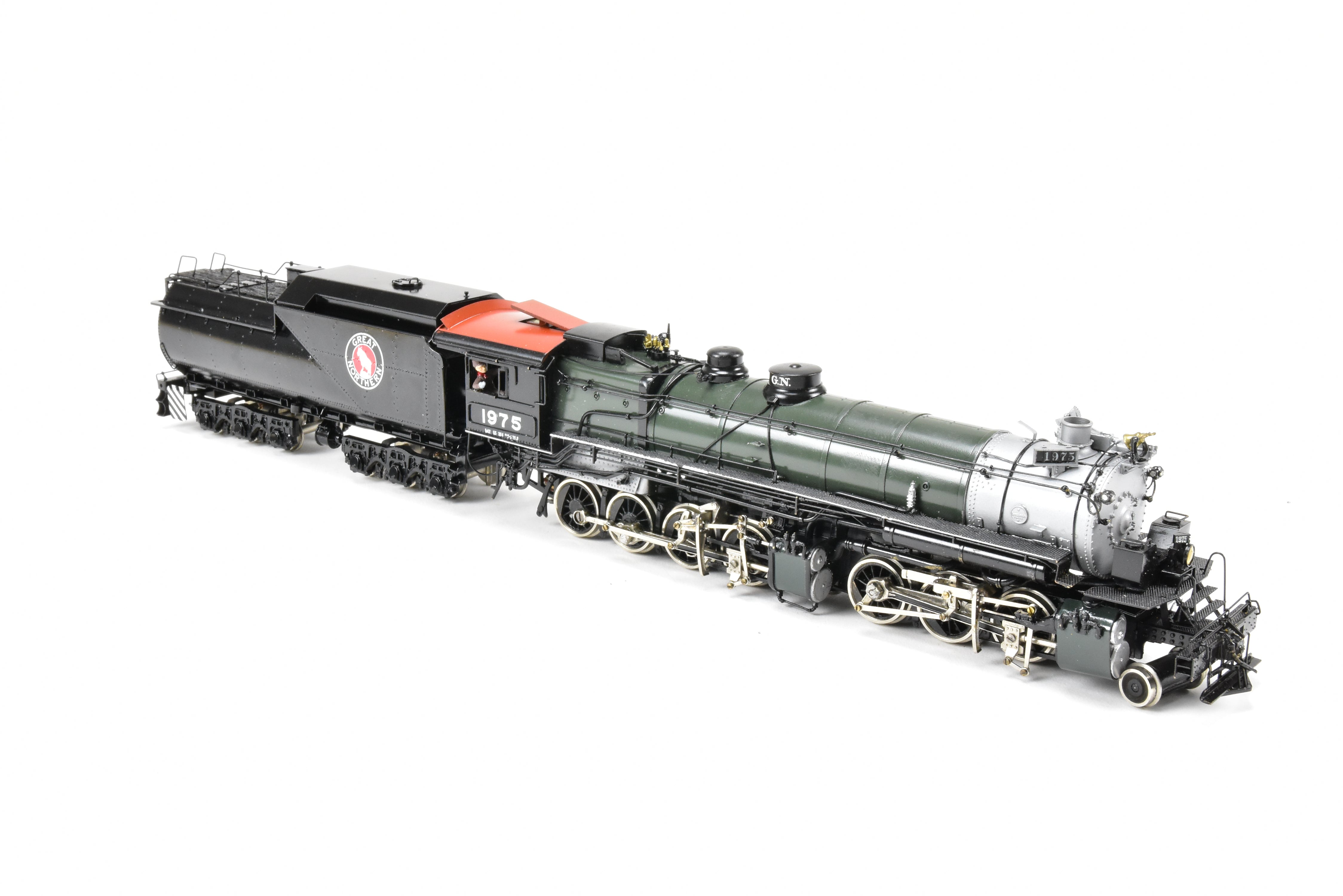 HO Scale Brass PFM - Tenshodo GN - Great Northern 2-6-8-0 Class M-2 Model Locomotive 1964 Run with Can Motor Upgrade and Professional Paint Job No. 1975