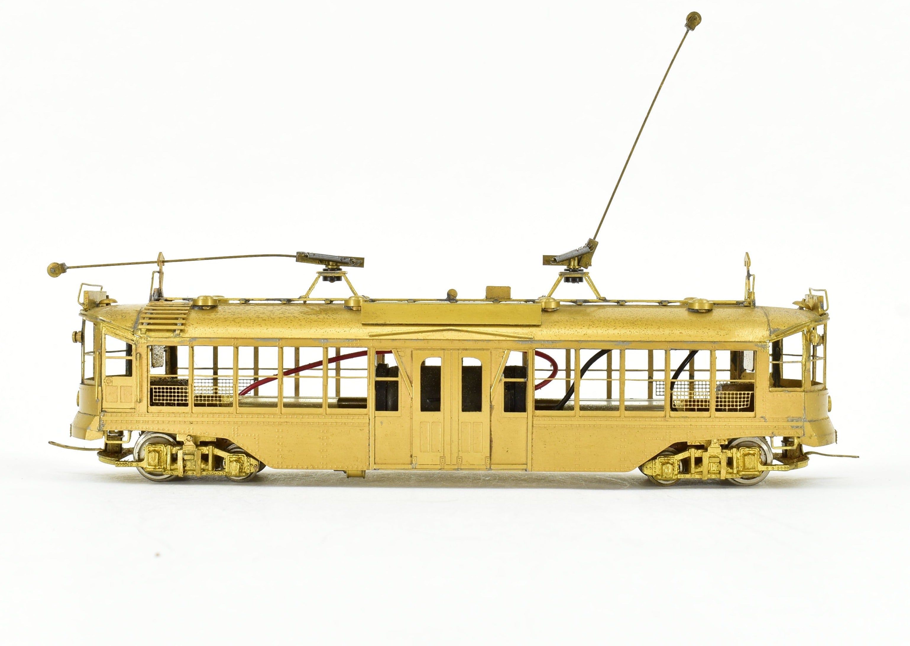 High - Quality HO Scale Custom Brass Pacific Electric Dragon Trolley Car Model without Original Packaging by Brass NJ Custom