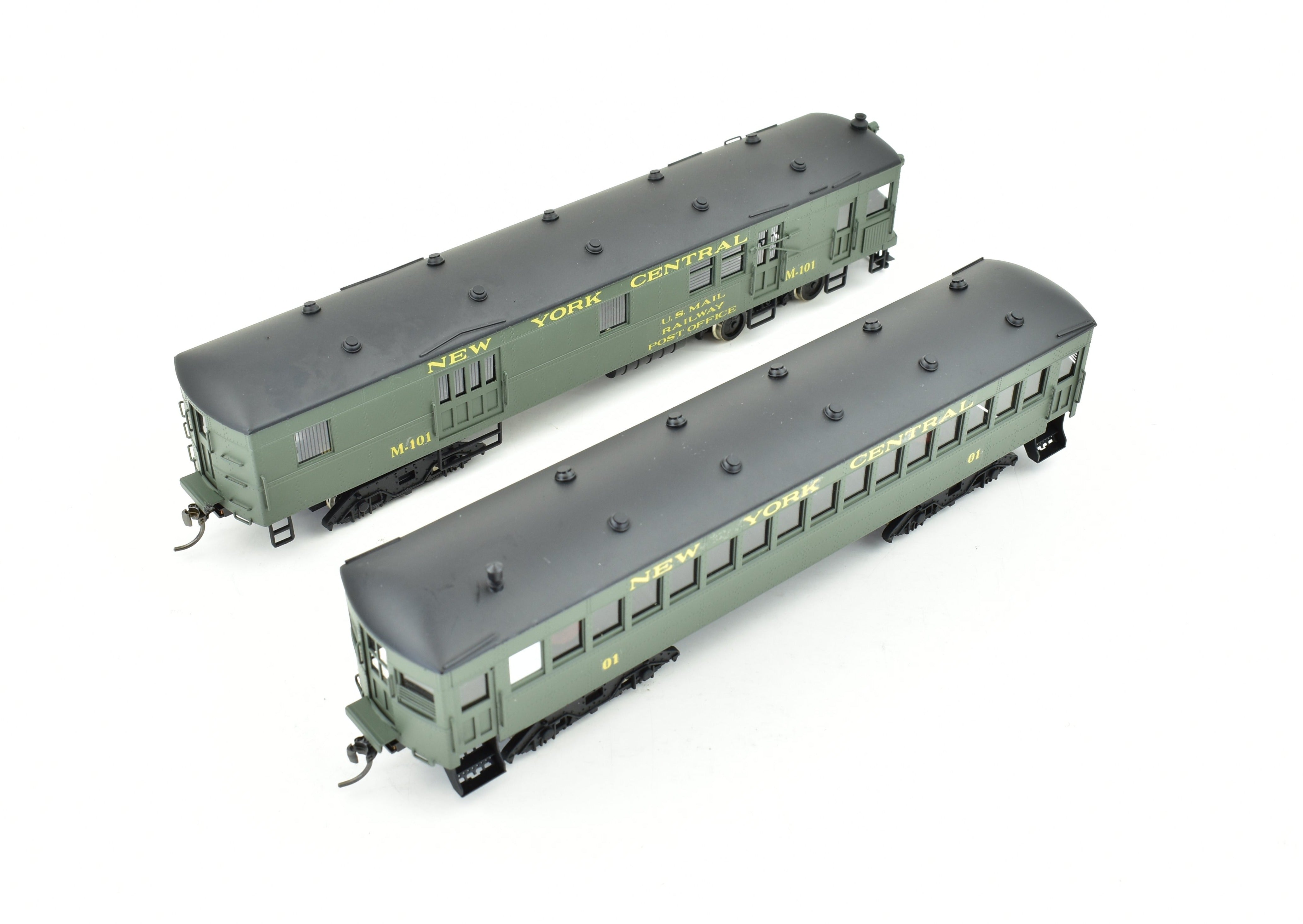 HO Scale Custom Brass Gas Motor Rail Car Set - New York Central 2 Car Set by Brass NJ Custom, Built by Orion in Japan