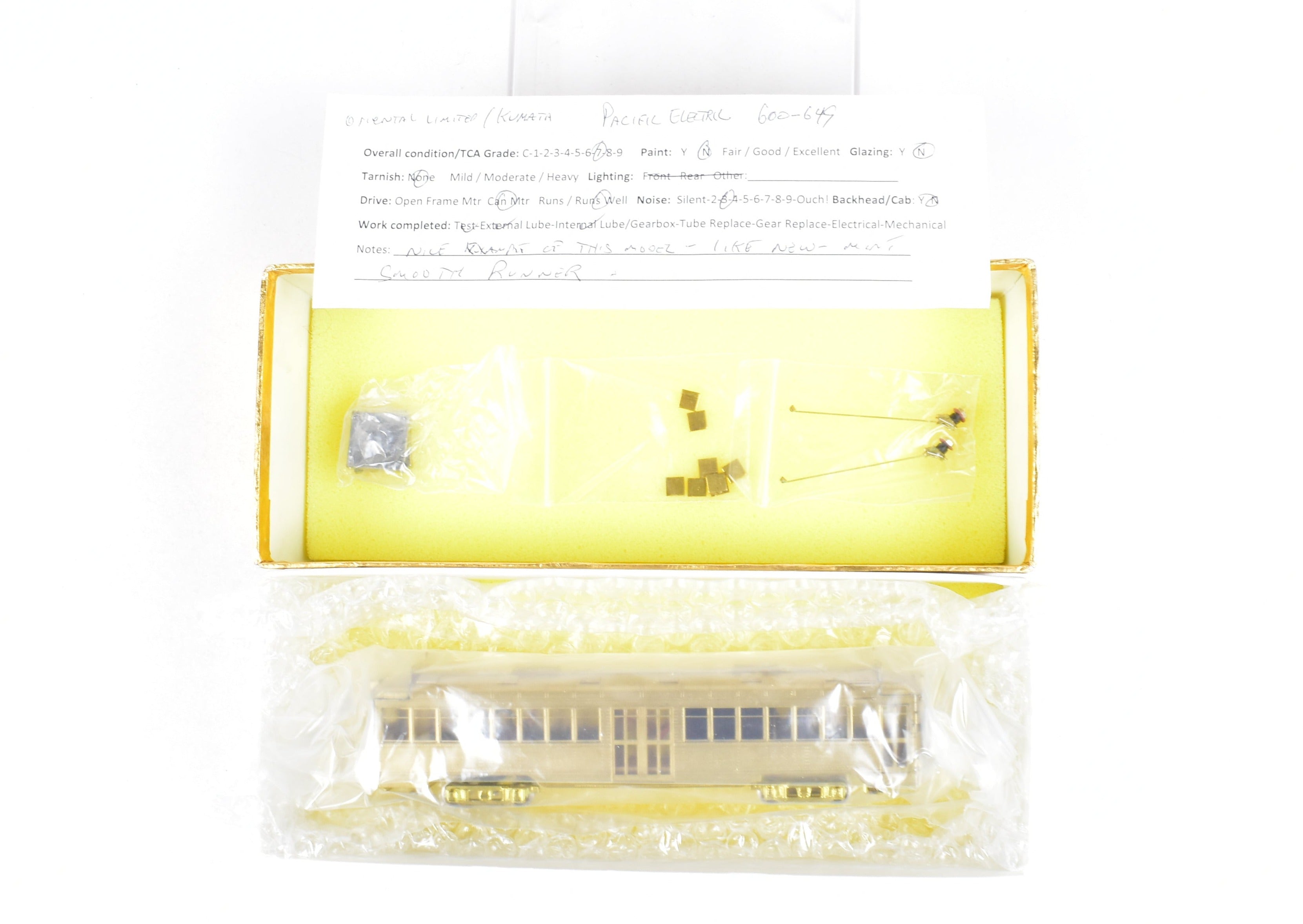 HO Scale Brass Oriental Limited Pacific Electric Hollywood Car, Powered Models Ranging from #600 to #649