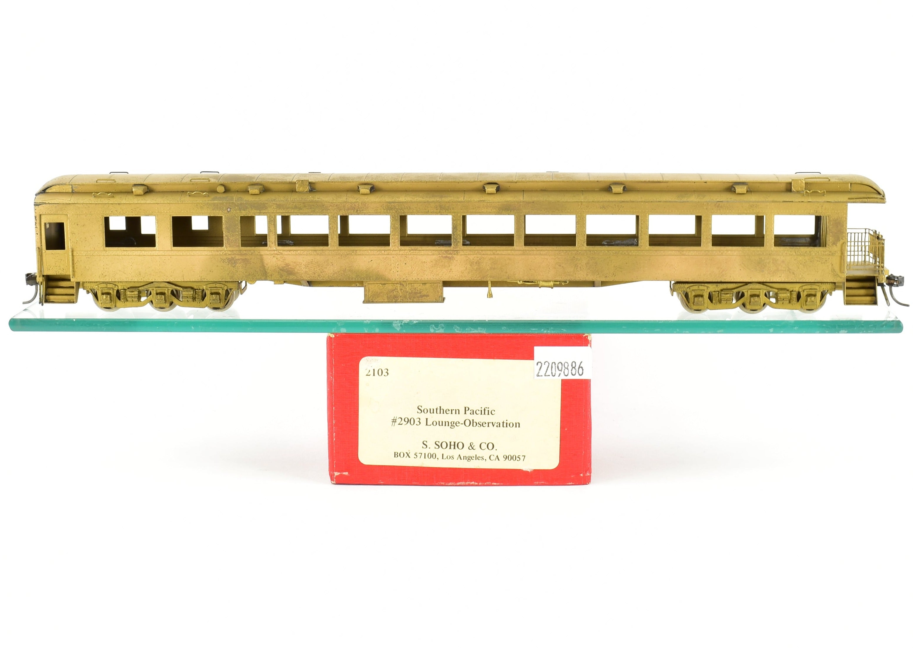 HO Scale Brass Soho Southern Pacific #2903 Lounge Observation Car Model
