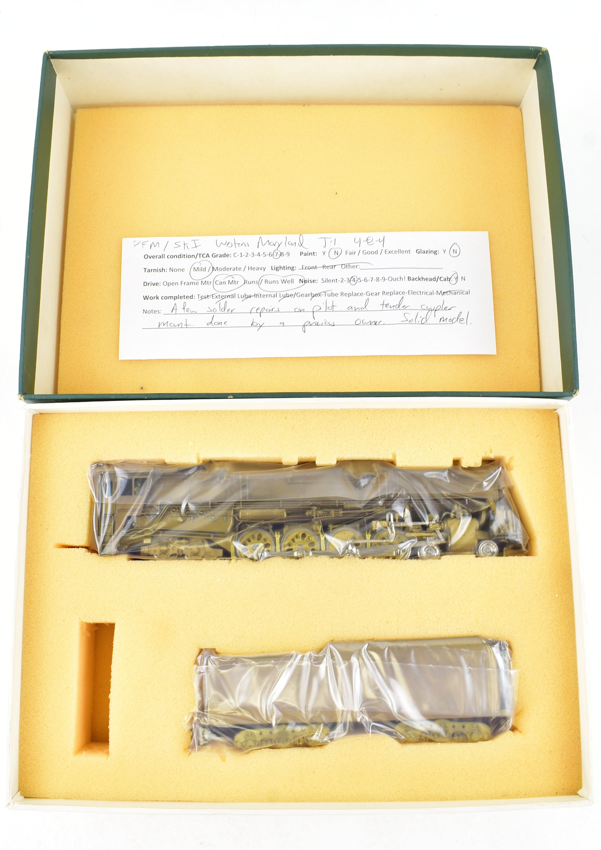 HO Scale Brass Model Train - SKI WM Western Maryland 4-8-4 J-1 Potomac Steam Locomotive Model