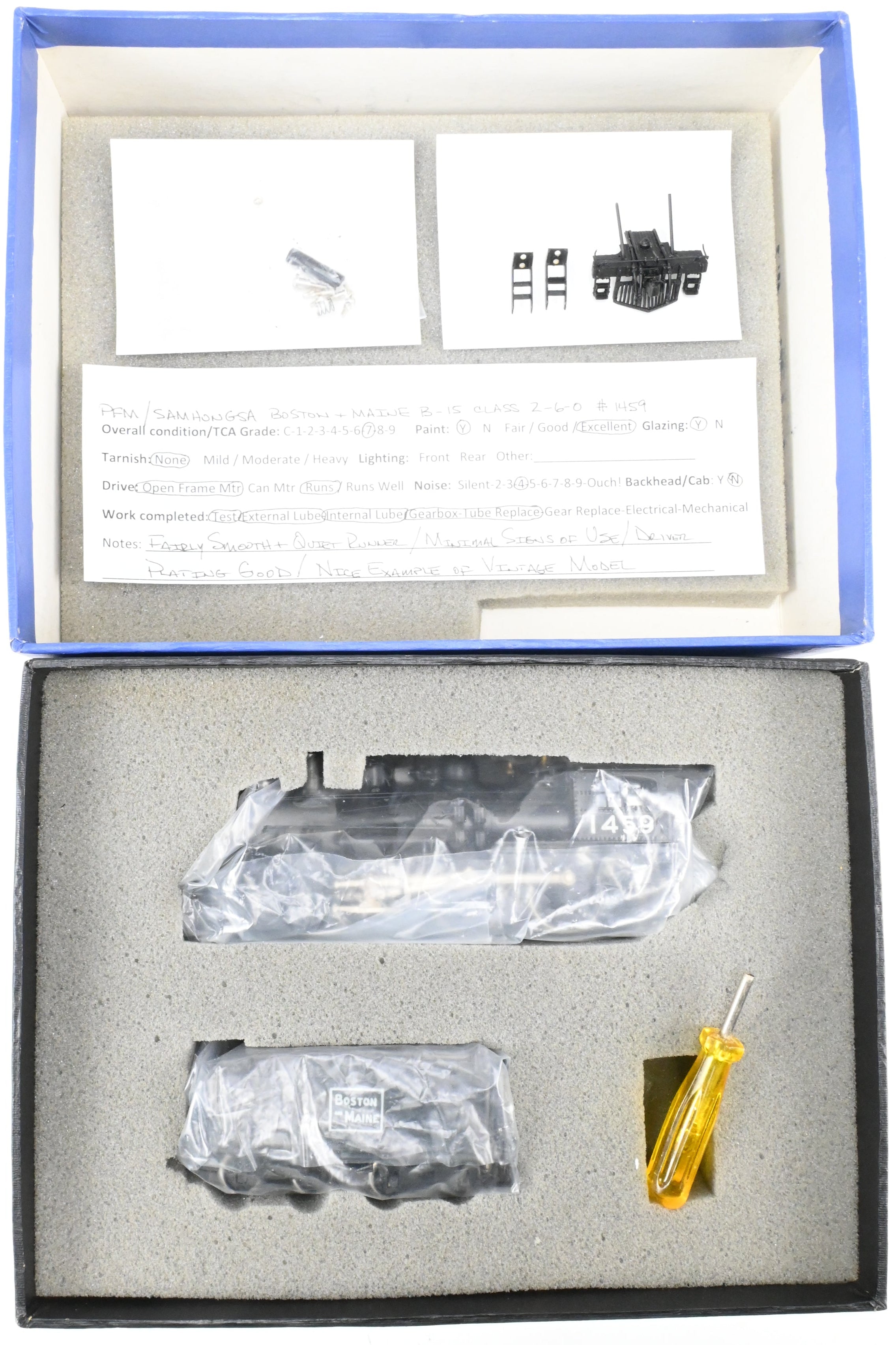 HO Scale Brass PFM Samhongsa Boston & Maine 2-6-0 B-15 CP No. 1459 w/Snowplow