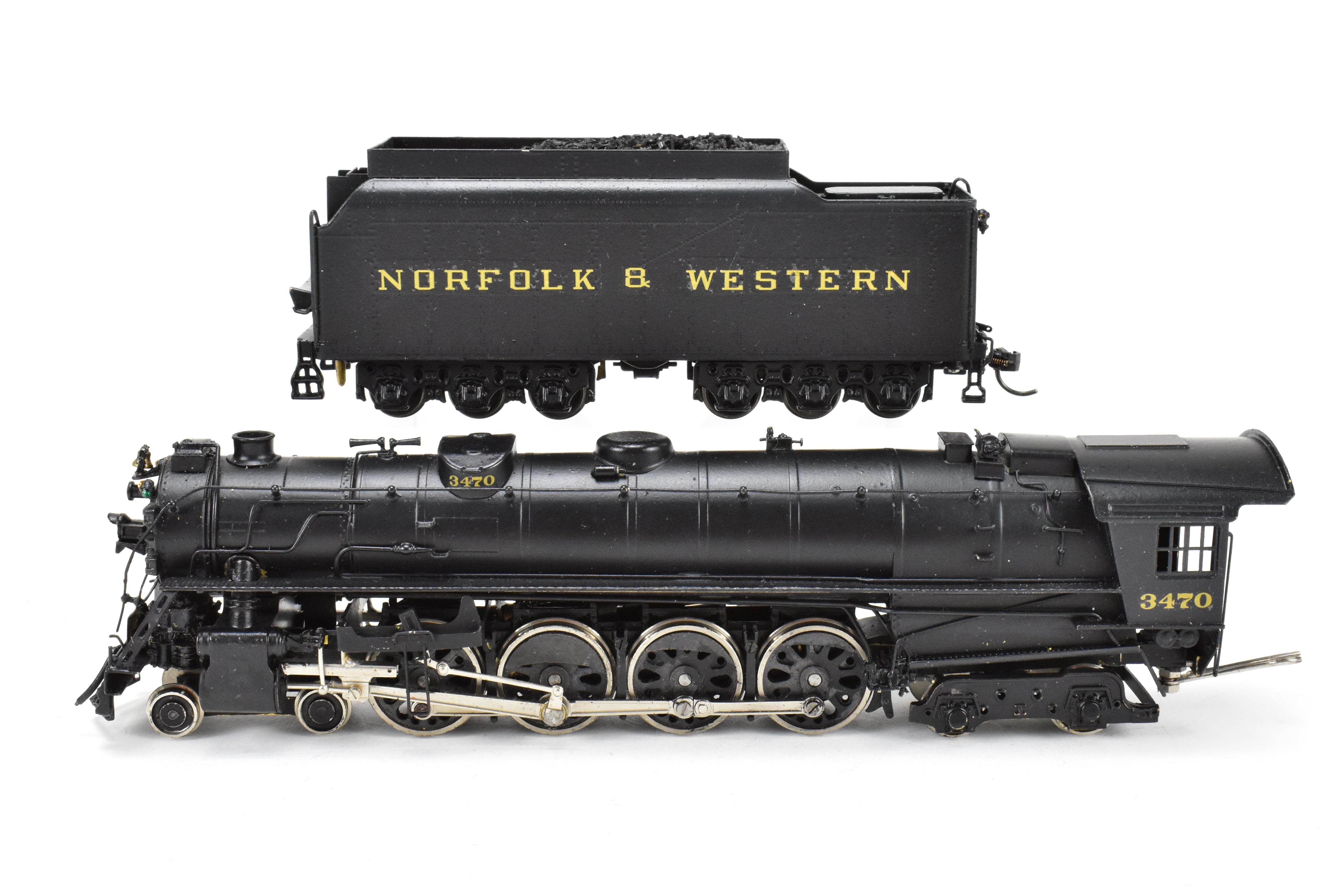 HO Scale Brass Nickel - Plated Model Train: DL&W - Lackawanna Class Q - 4a 4 - 8 - 4 Modern Pocono, Representing Norfolk & Western #3470