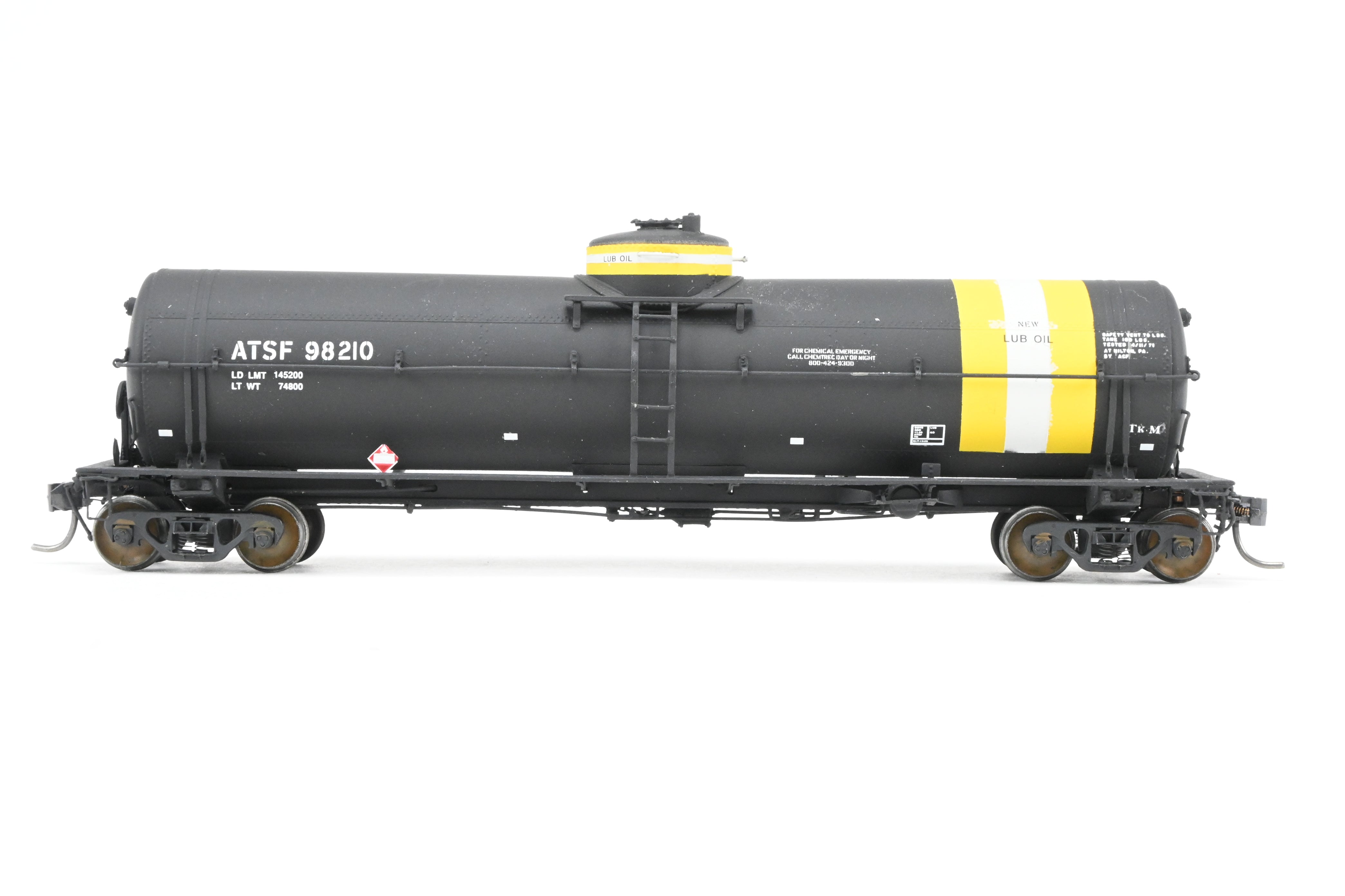 High - Quality HO Scale Brass Pecos River Brass ATSF - Santa Fe Tk - M Tank Car with CP Number 98210