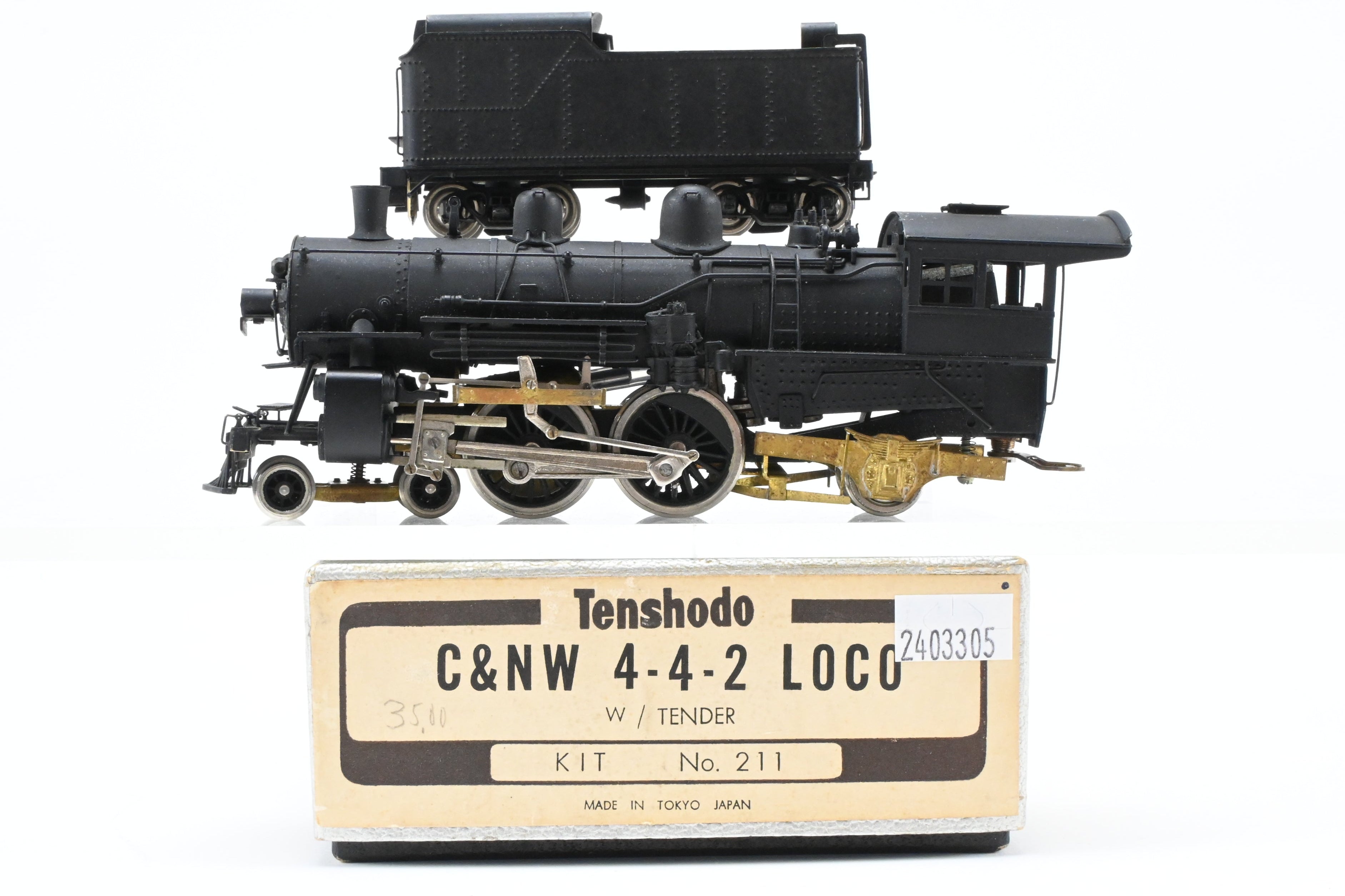 HO Scale Brass Pacific Fast Mail (PFM) Model - Tenshodo Chicago & Northwestern 4-4-2 Atlantic Locomotive with Custom Painting