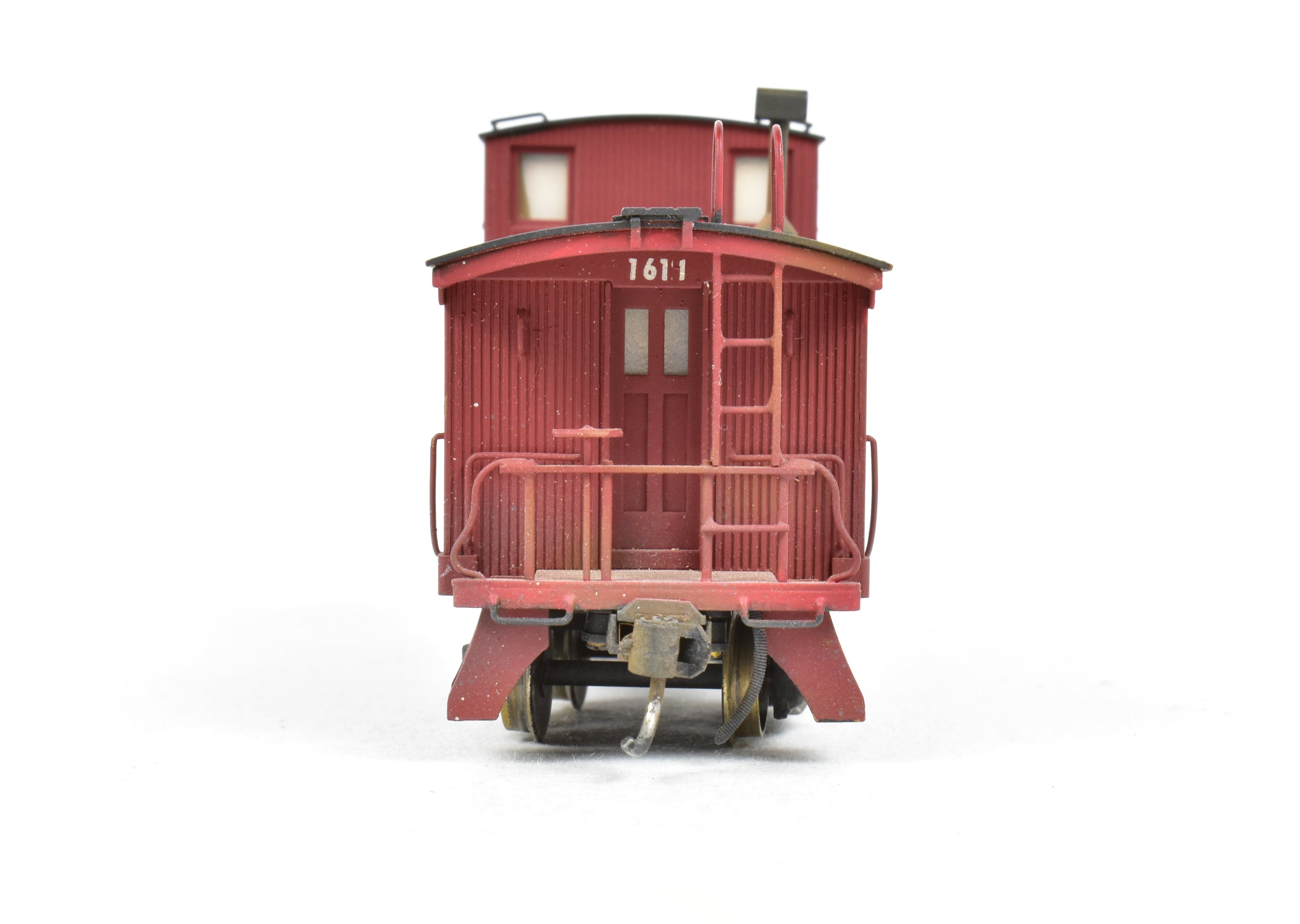 HO Scale Brass Model of NorthWest Short Line (NWSL) and Northern Pacific (NP) Wood Sided Caboose Custom Painted with Number 1611 for Model Train Enthusiasts