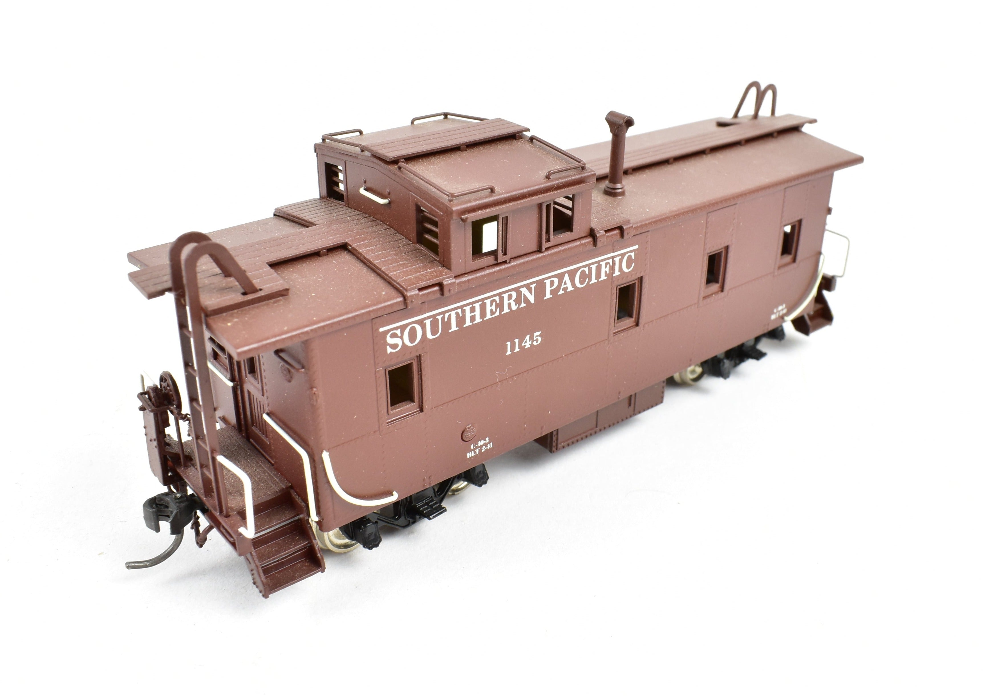 HO Scale Brass Pacific Fast Mail (PFM) SKI SP Southern Pacific Steam Era C - 40 - 3 Steel Caboose, Factory Painted with Road Number 1145