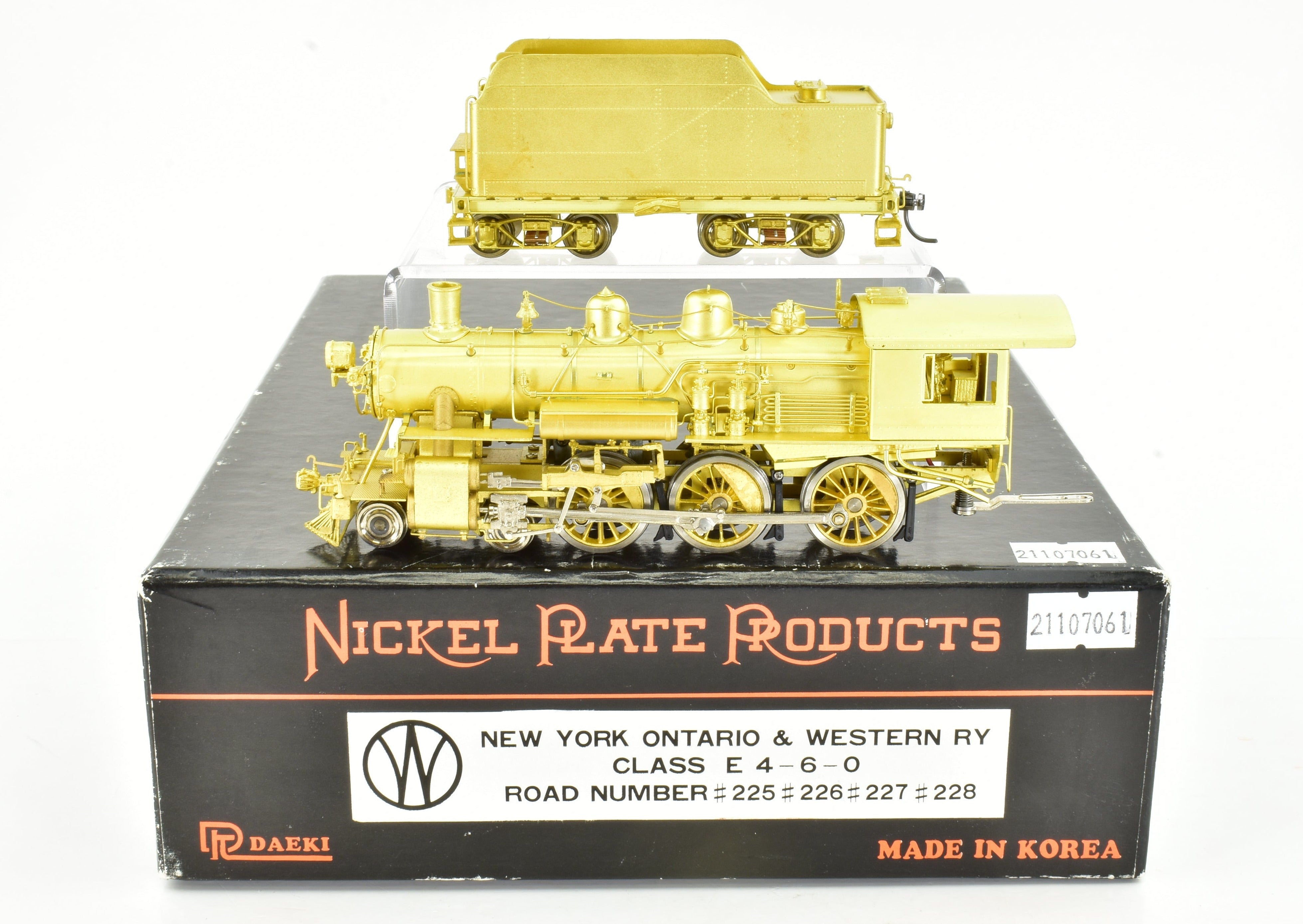 HO Scale Brass Nickel - Plated Steam Locomotive Model: New York Ontario & Western Class E 4 - 6 - 0 by Nickel Plate Products