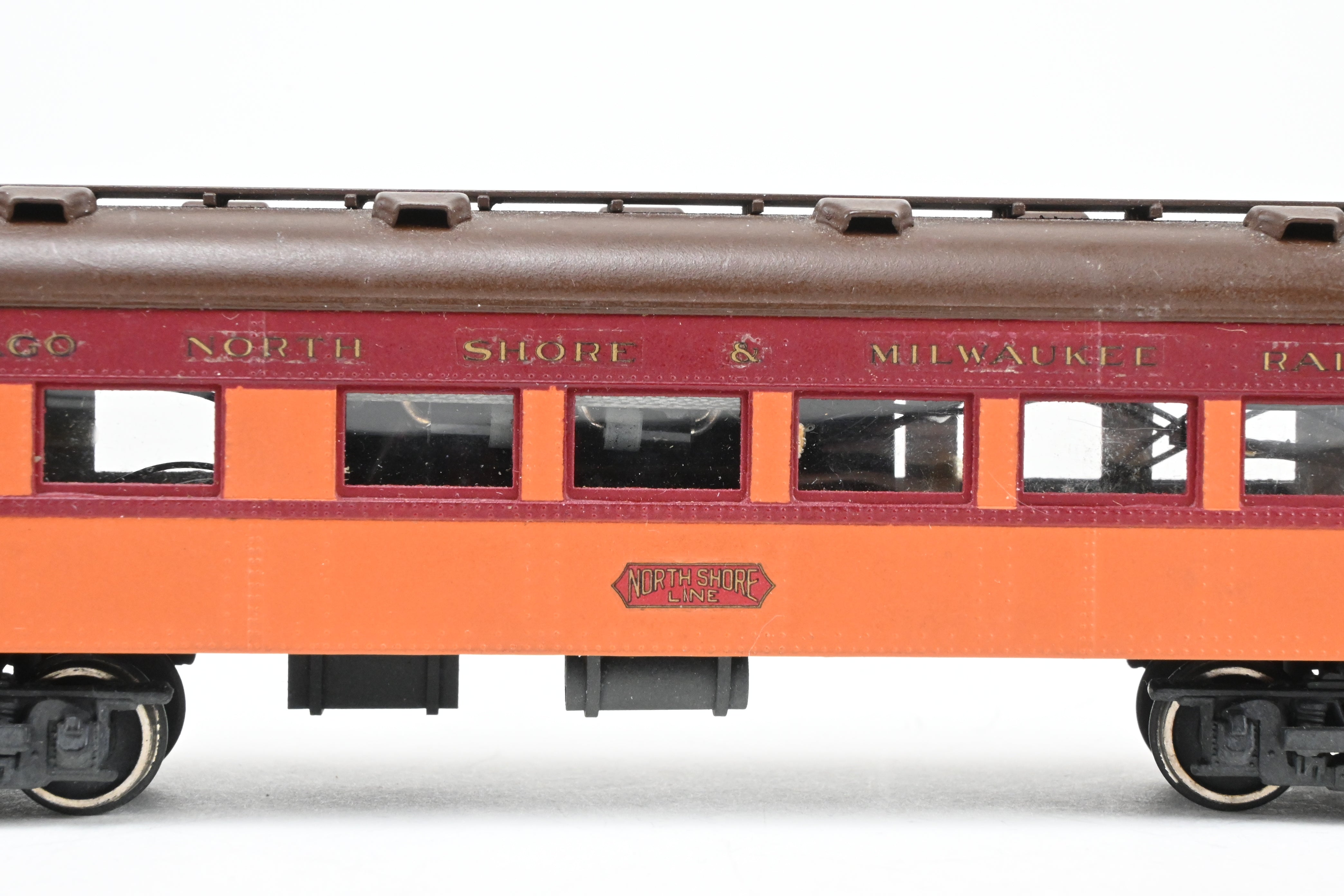 HO Scale Brass Model Parlor Observation Trailer - Midwest Trolley Museum CNS&M - North Shore Line No. 420 with Functioning Marker Lamps
