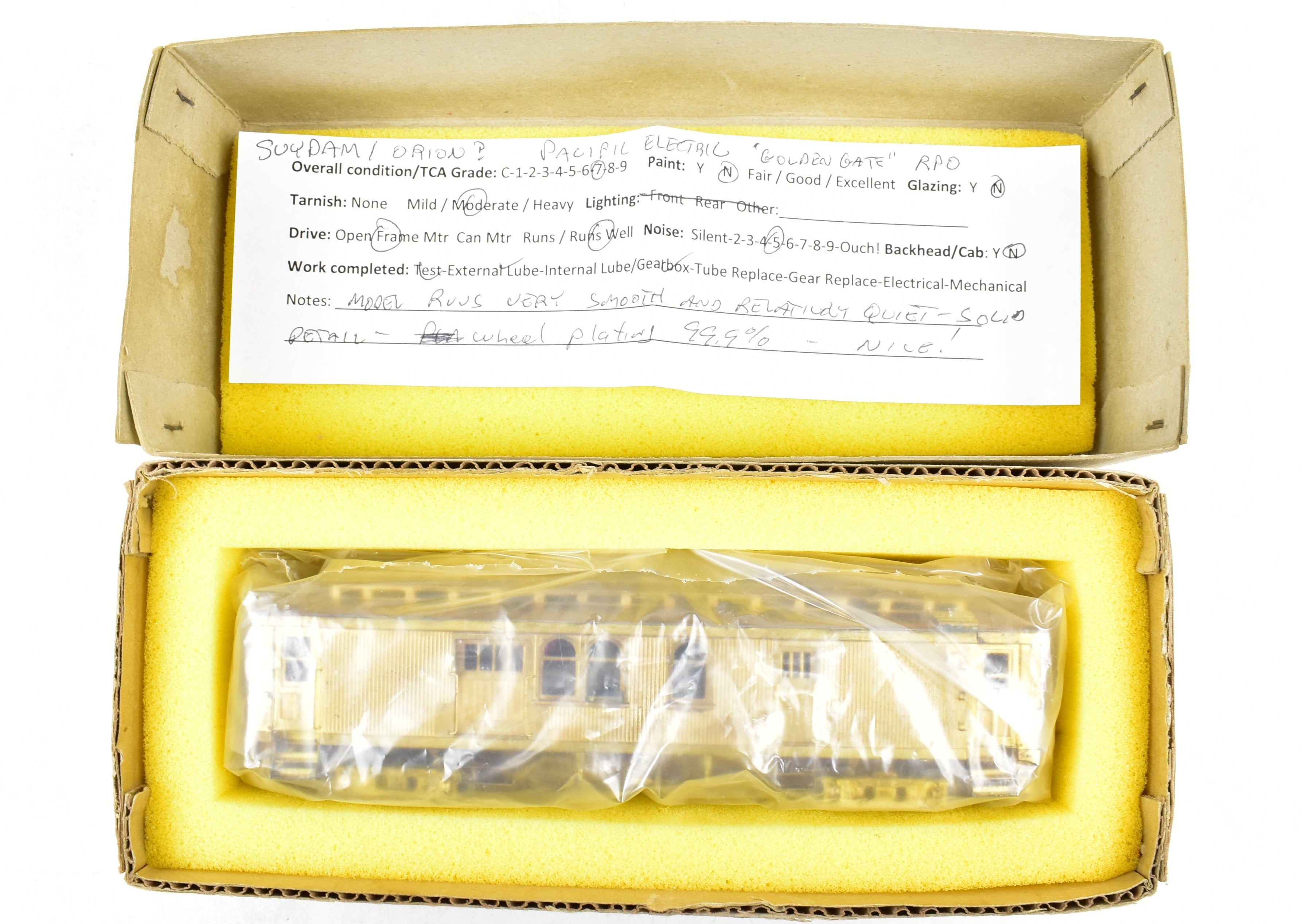 HO Scale Brass Suydam Pacific Electric Golden Gate RPO Railway Post Office Model Train Car