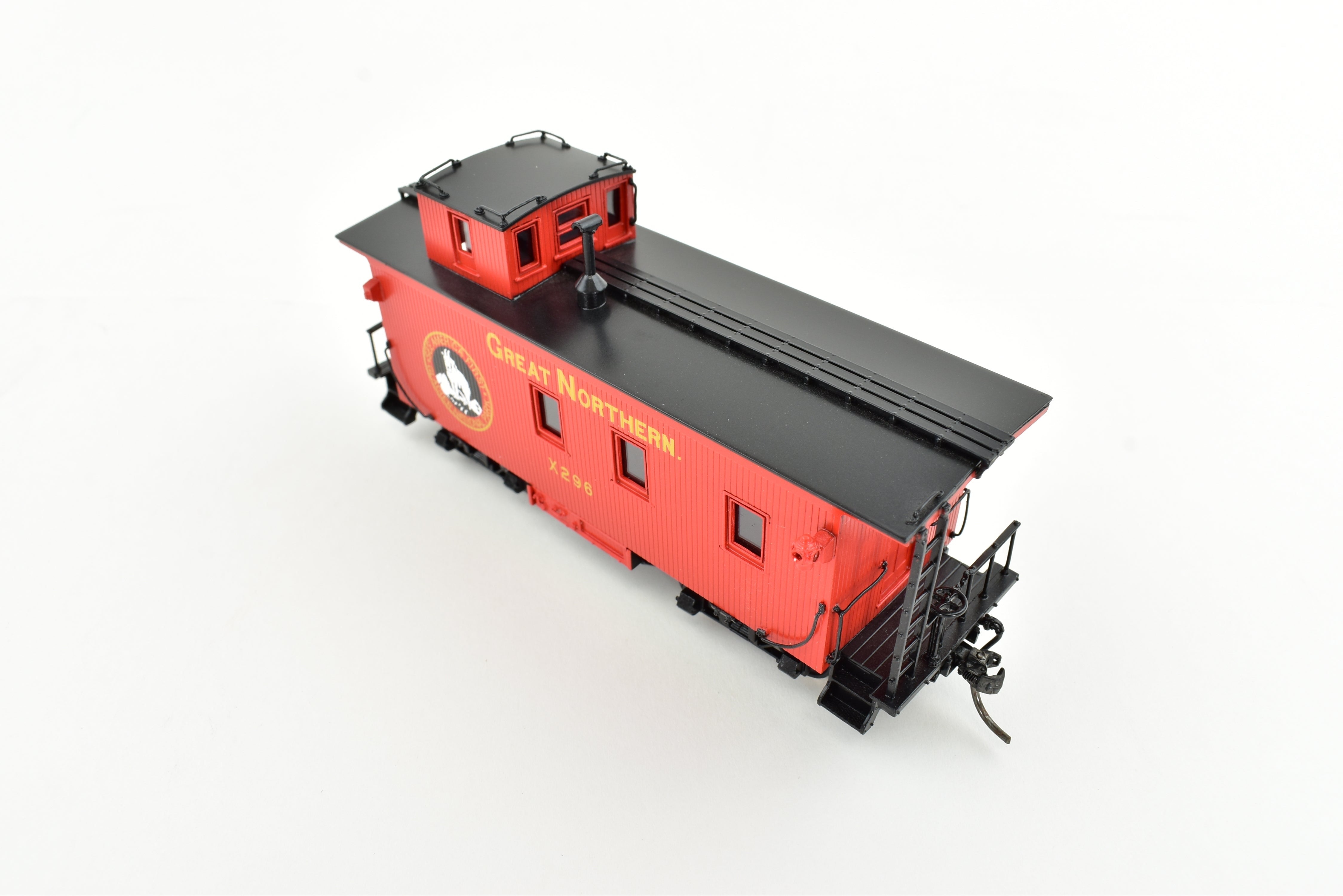 HO Scale Brass Model Train NBL - North Bank Line GN - Great Northern 25 - Foot Truss Rod Caboose FP Number X296