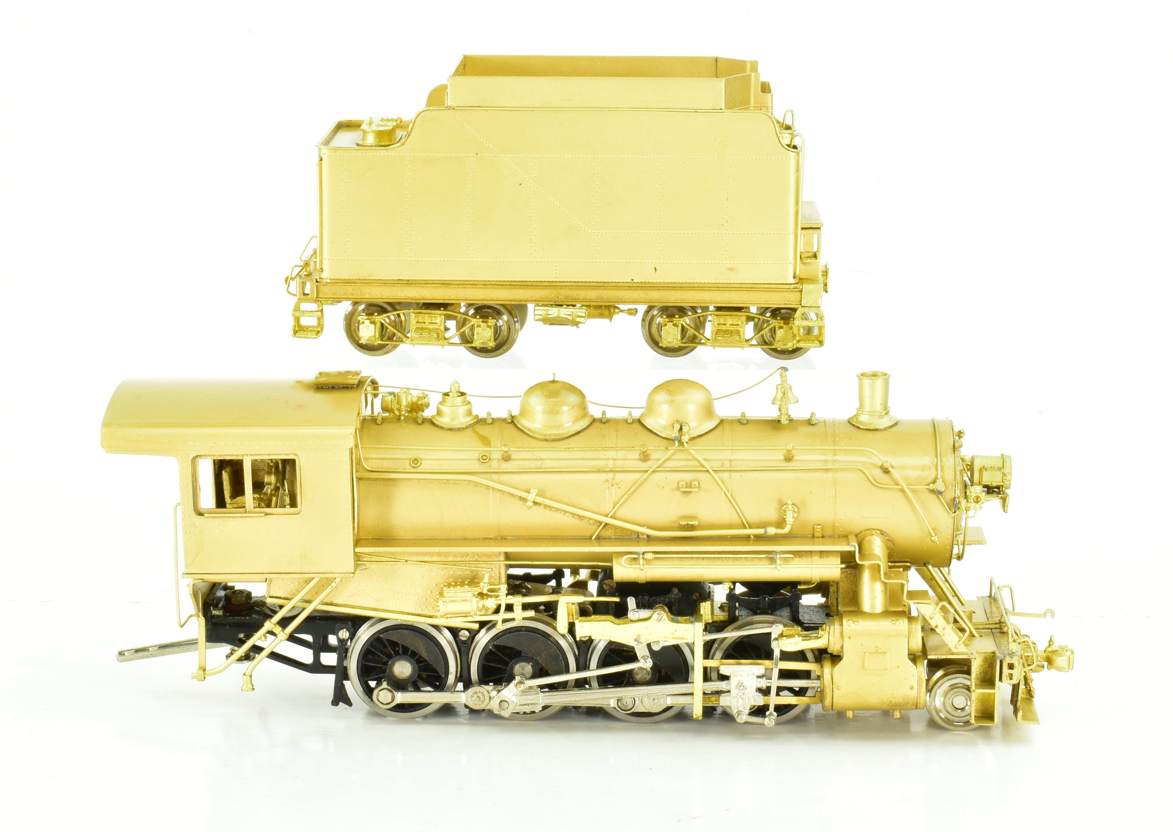 HO Scale Brass Nickel - Plated NPP (Nickel Plate Products) New York Ontario & Western Class W - 2 2 - 8 - 0 Locomotive with Side - Mounted Air Pumps Model