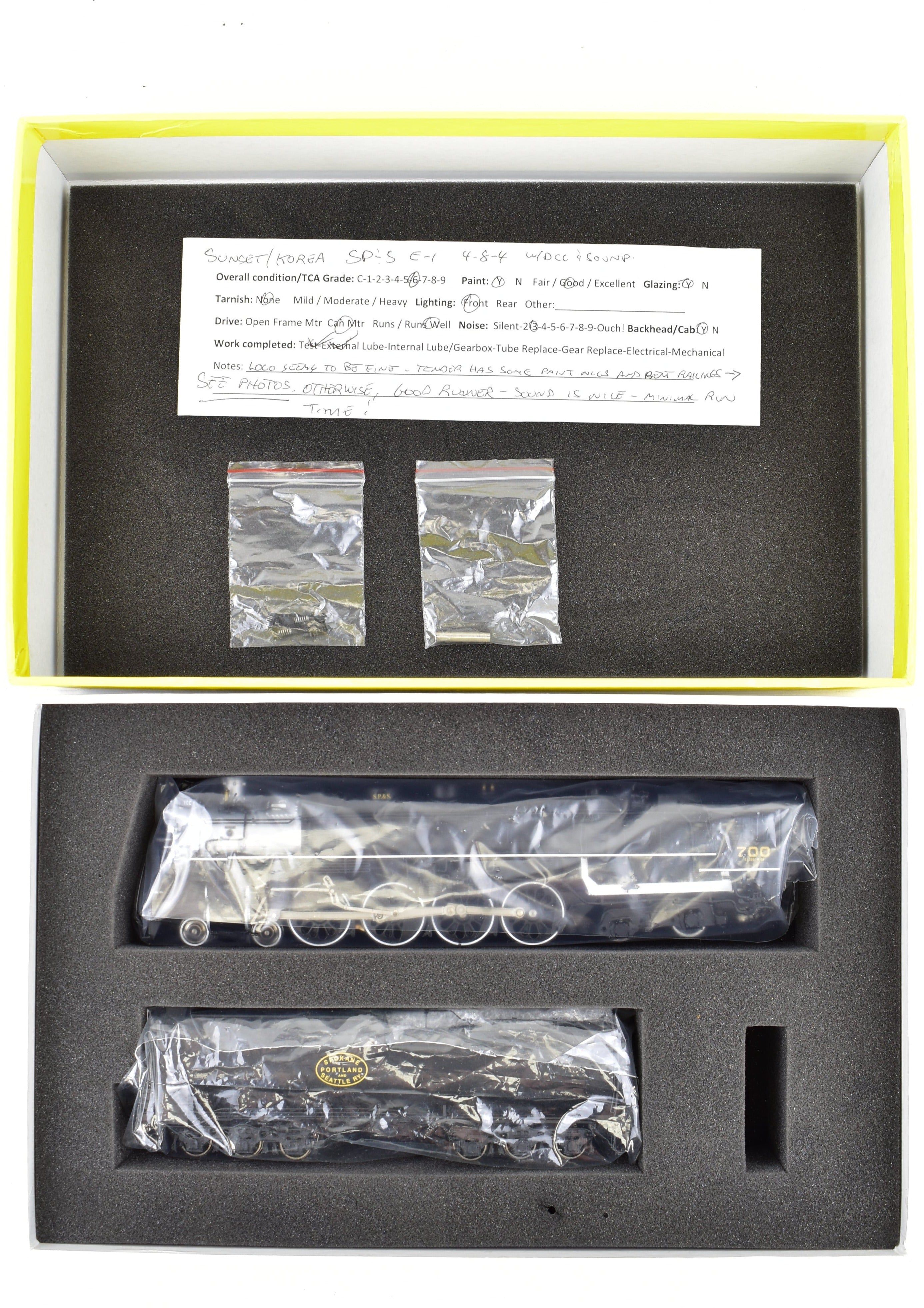HO Scale Brass Sunset SP&S E-1 4-8-4 FP #700 with QSI DCC Sound, AS-IS