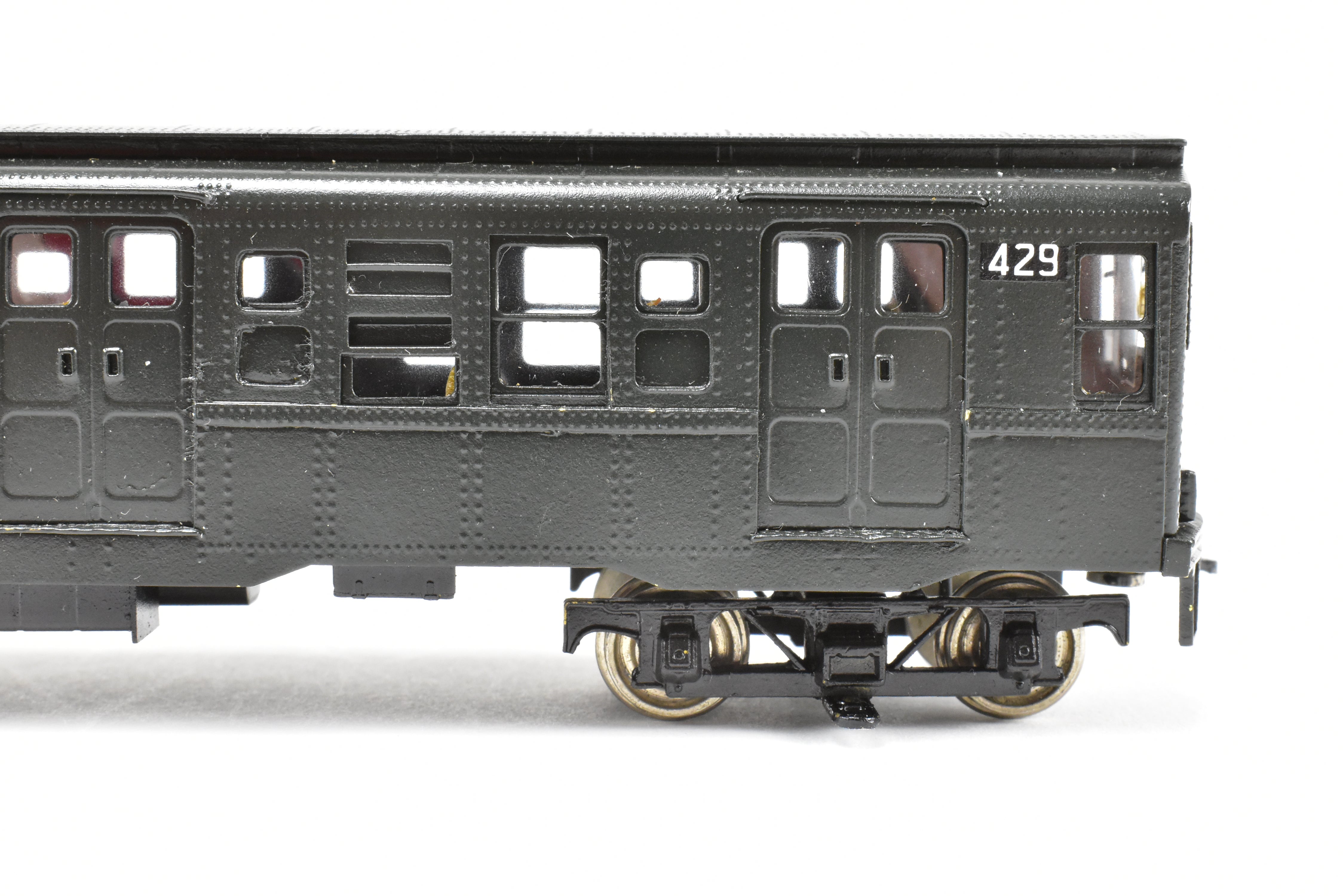 Custom Painted Set of Three HO Brass NJ Subway R-4 Cars, NY Independent System