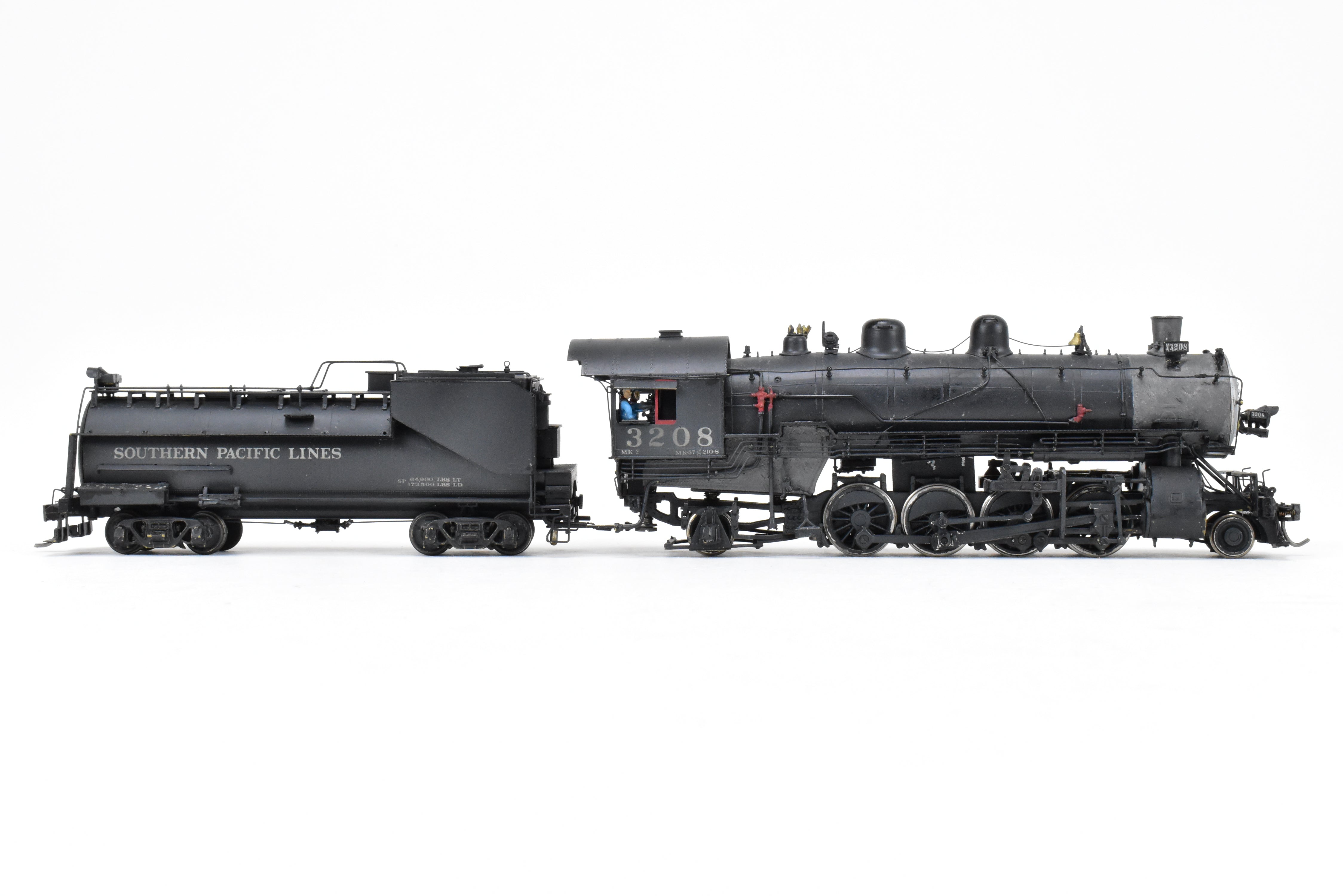 HO Brass Sunset Models SP - Southern Pacific MK - 2 2 - 8 - 2 CP #3208 with Light Weathering