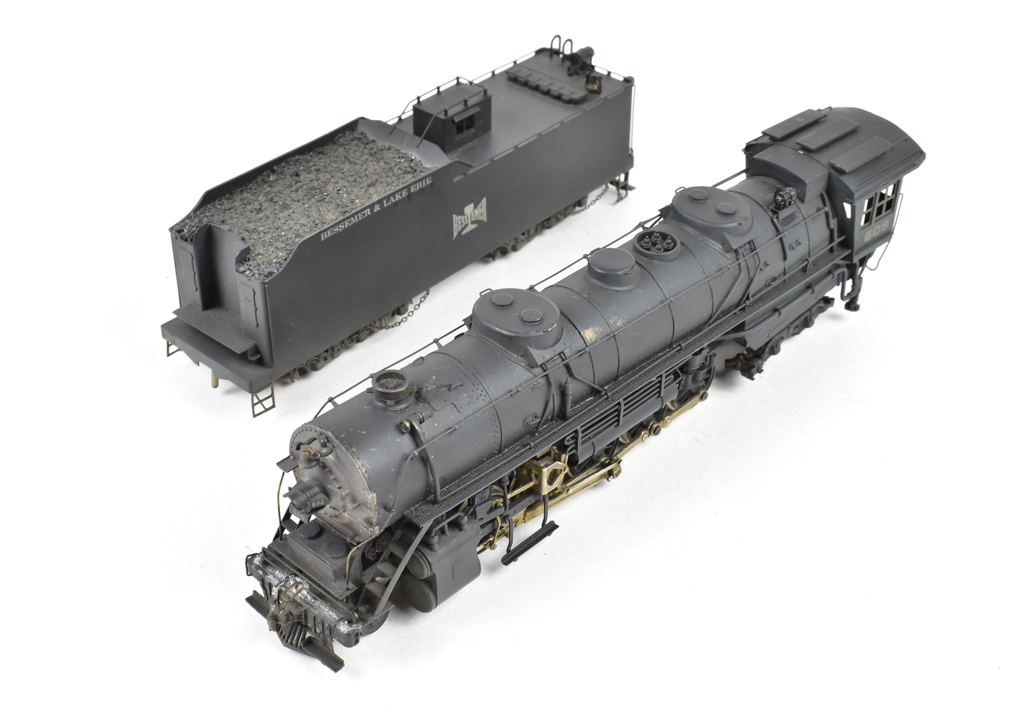 HO Scale Brass Nickel Plated Model Train - Bessemer & Lake Erie 2-10-4 FP No. 608 Reboxxed Version