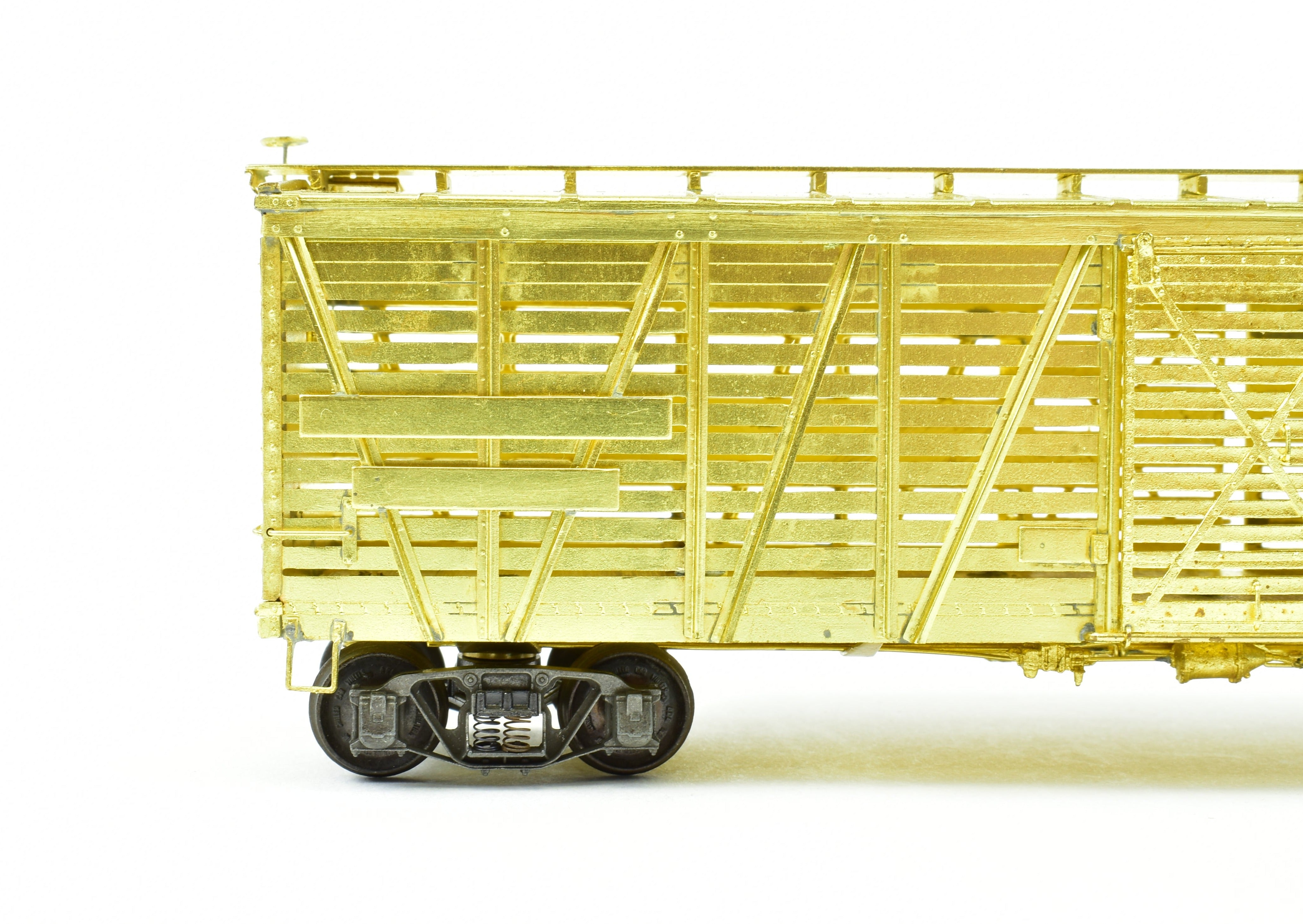 HO Scale Brass ATSF - Santa Fe Sk - R Stock Car with Kadee Replacement Trucks