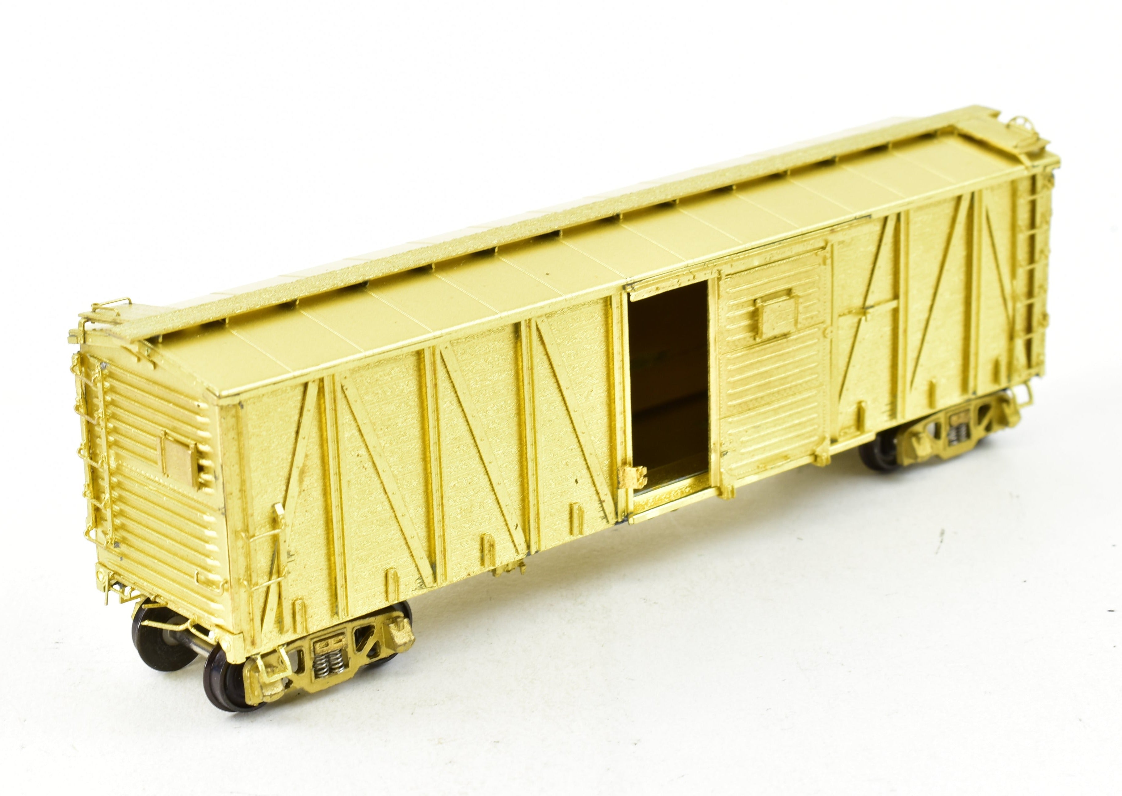 HO Scale Brass Model of Pecos River Brass ATSF - Santa Fe Bx - 6 Boxcar Without Side Panels