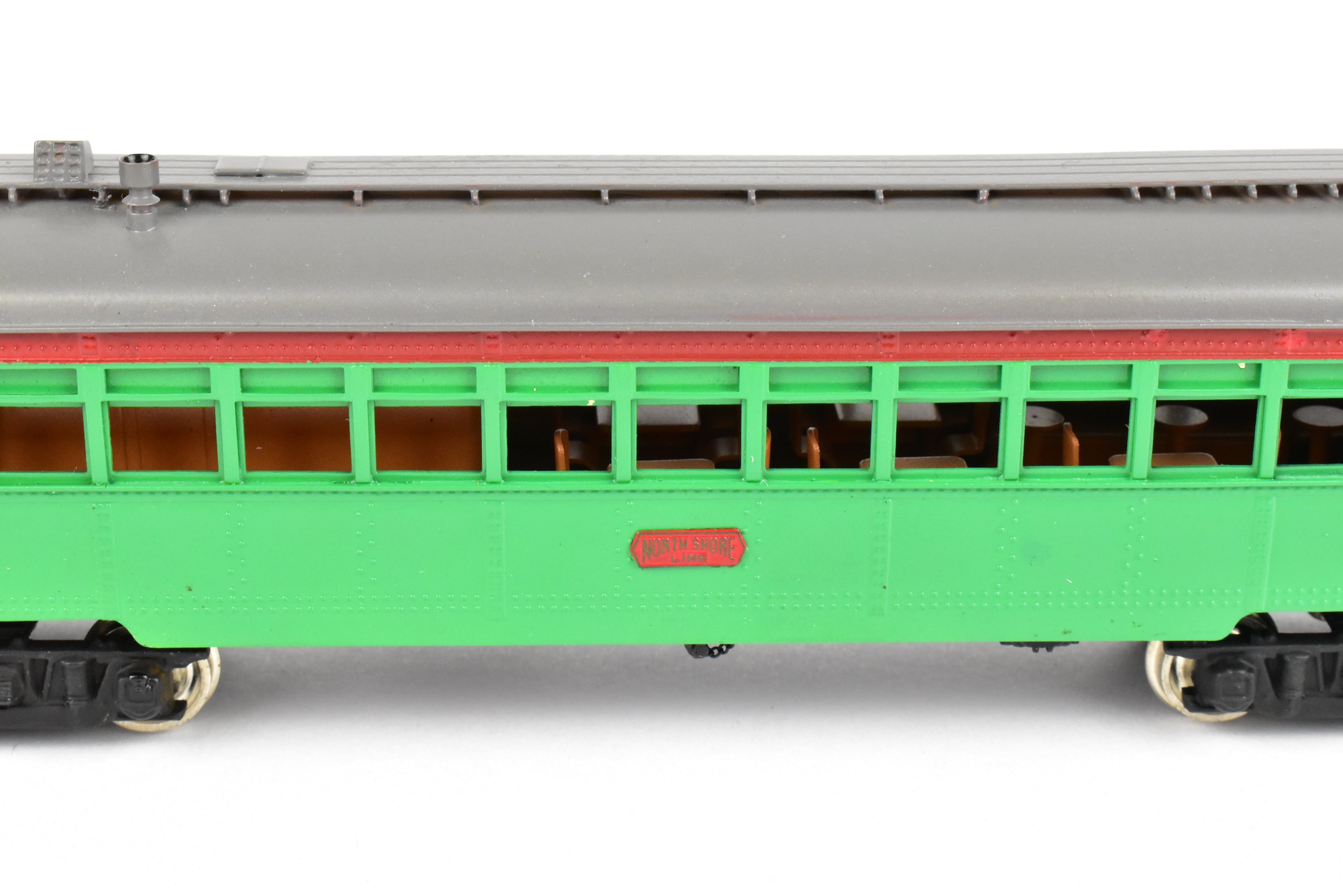 HO Brass Nickel-Plated North Shore Line Tavern Lounge Car No. 415 Factory Painted