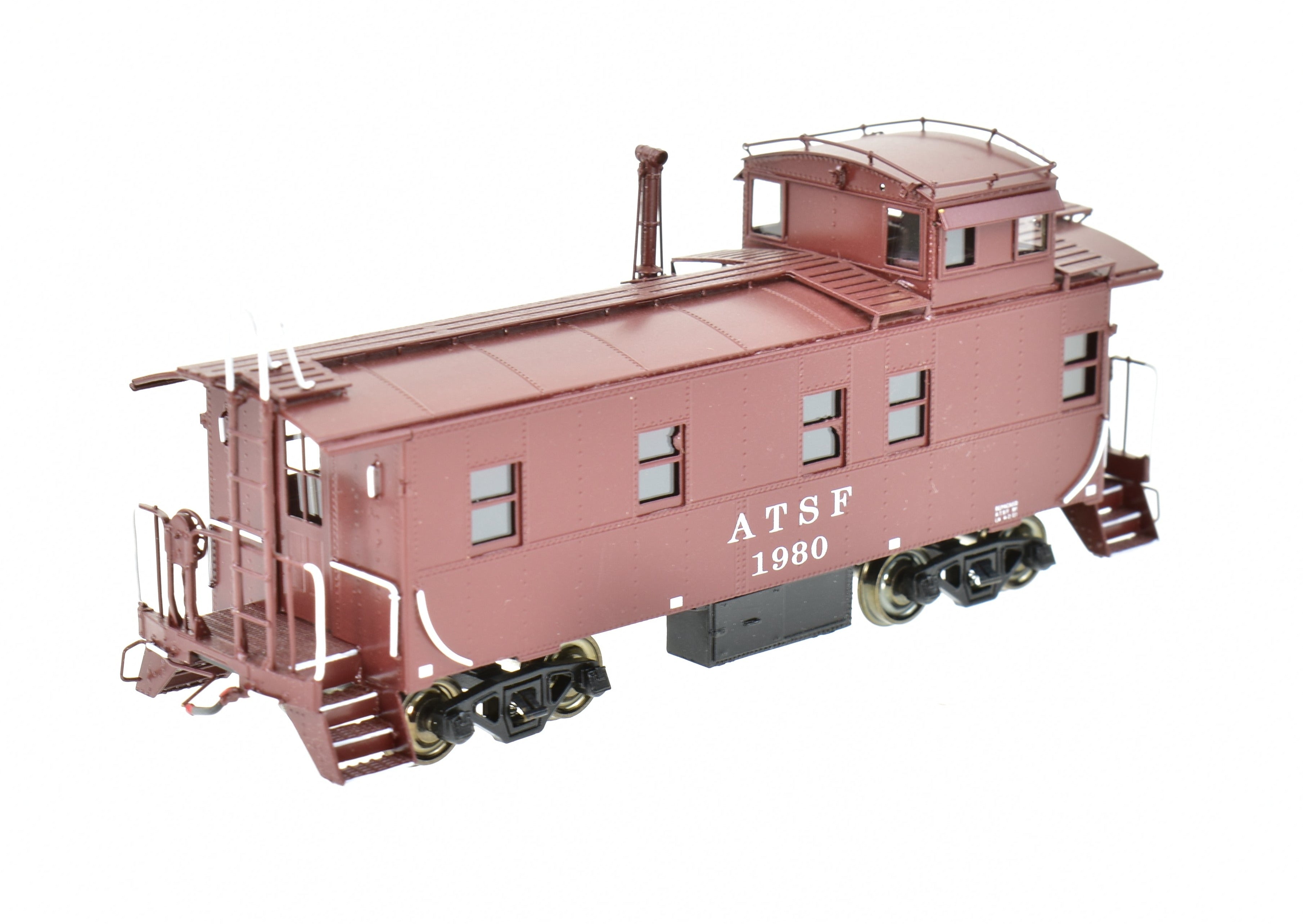 HO Scale Brass Model of Pecos River Brass ATSF - Santa Fe Rebuilt Factory - Painted Caboose