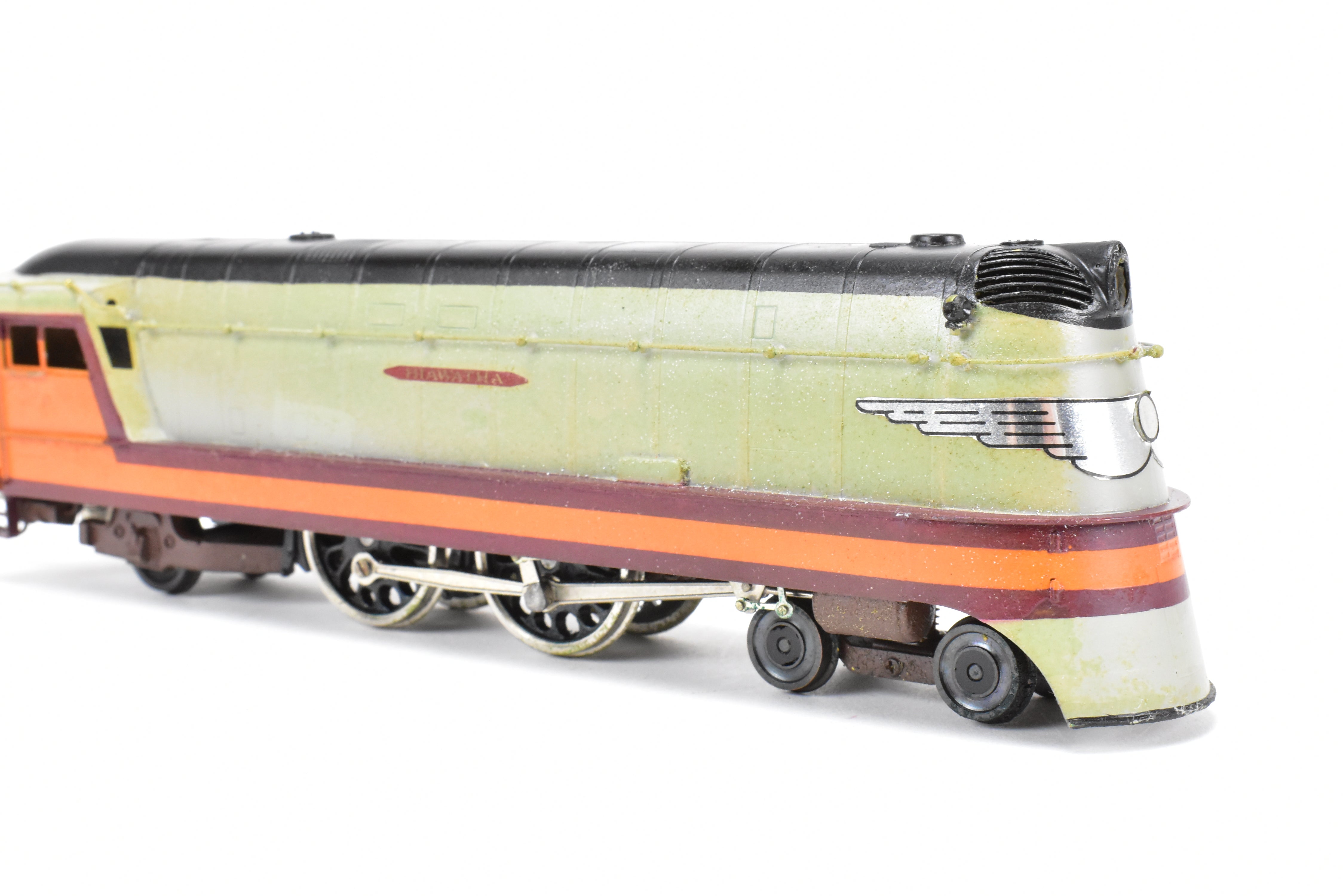 HO Scale Brass NPP Nickel - Plated Milwaukee Road Class A 4 - 4 - 2 Streamlined Hiawatha Atlantic w/Slight Foam Damage