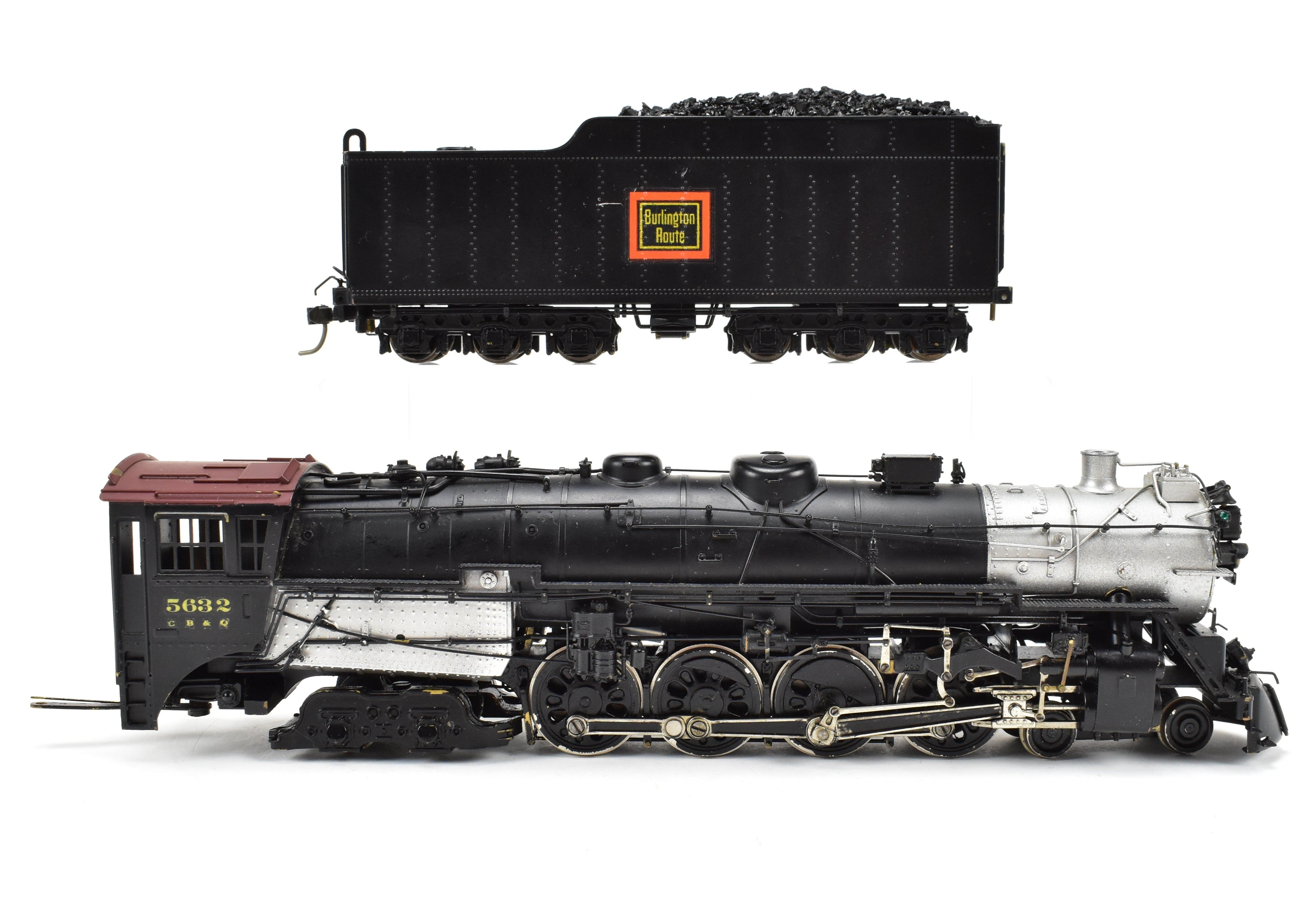 High - Quality HO Scale Brass Pacific Fast Mail Model Train - Toby CB&Q Burlington Route 4 - 8 - 4 Class O - 5, 1961 Run, Crown CP Numbered 5632