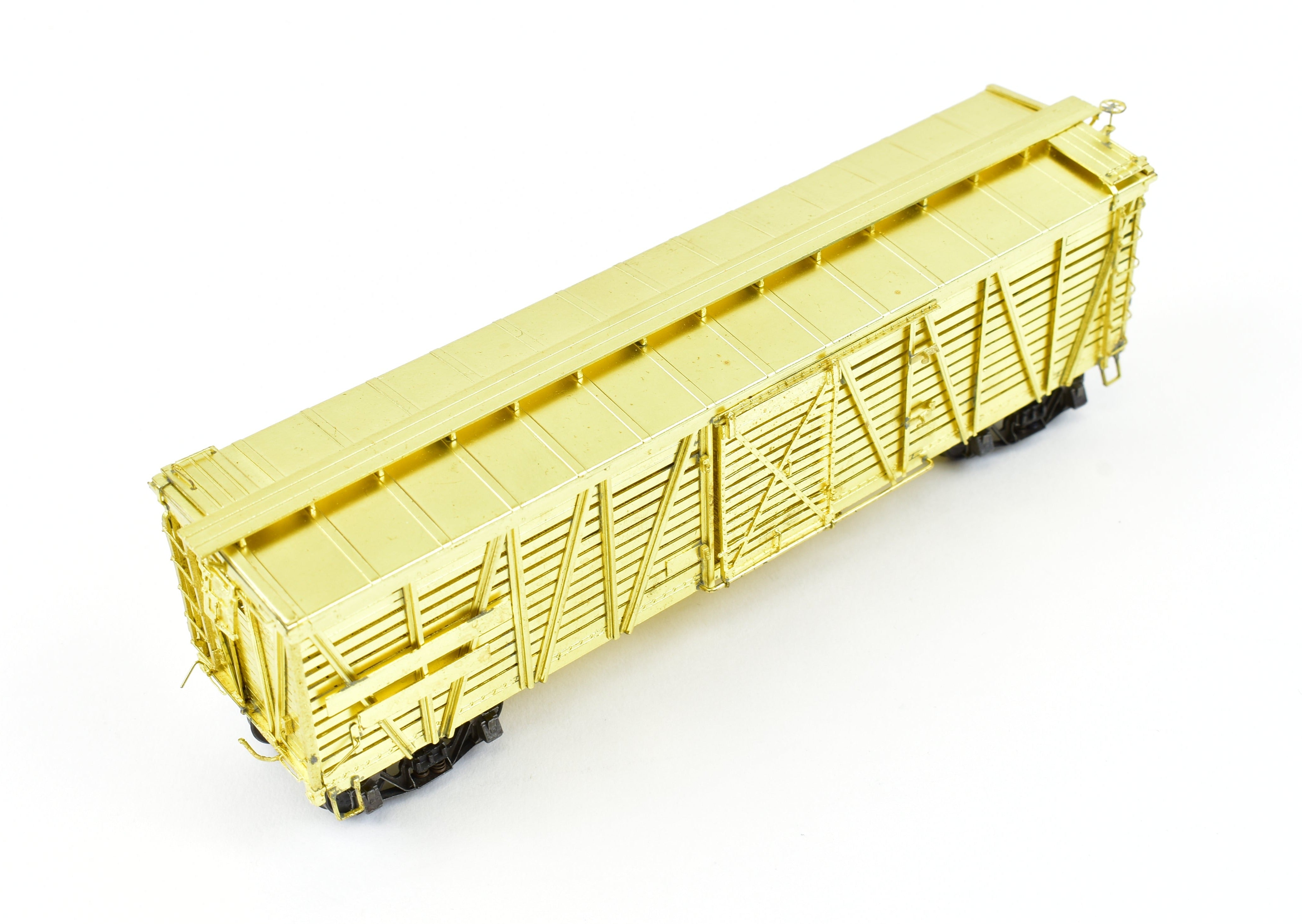 HO Scale Brass ATSF - Santa Fe Sk - R Stock Car with Kadee Replacement Trucks