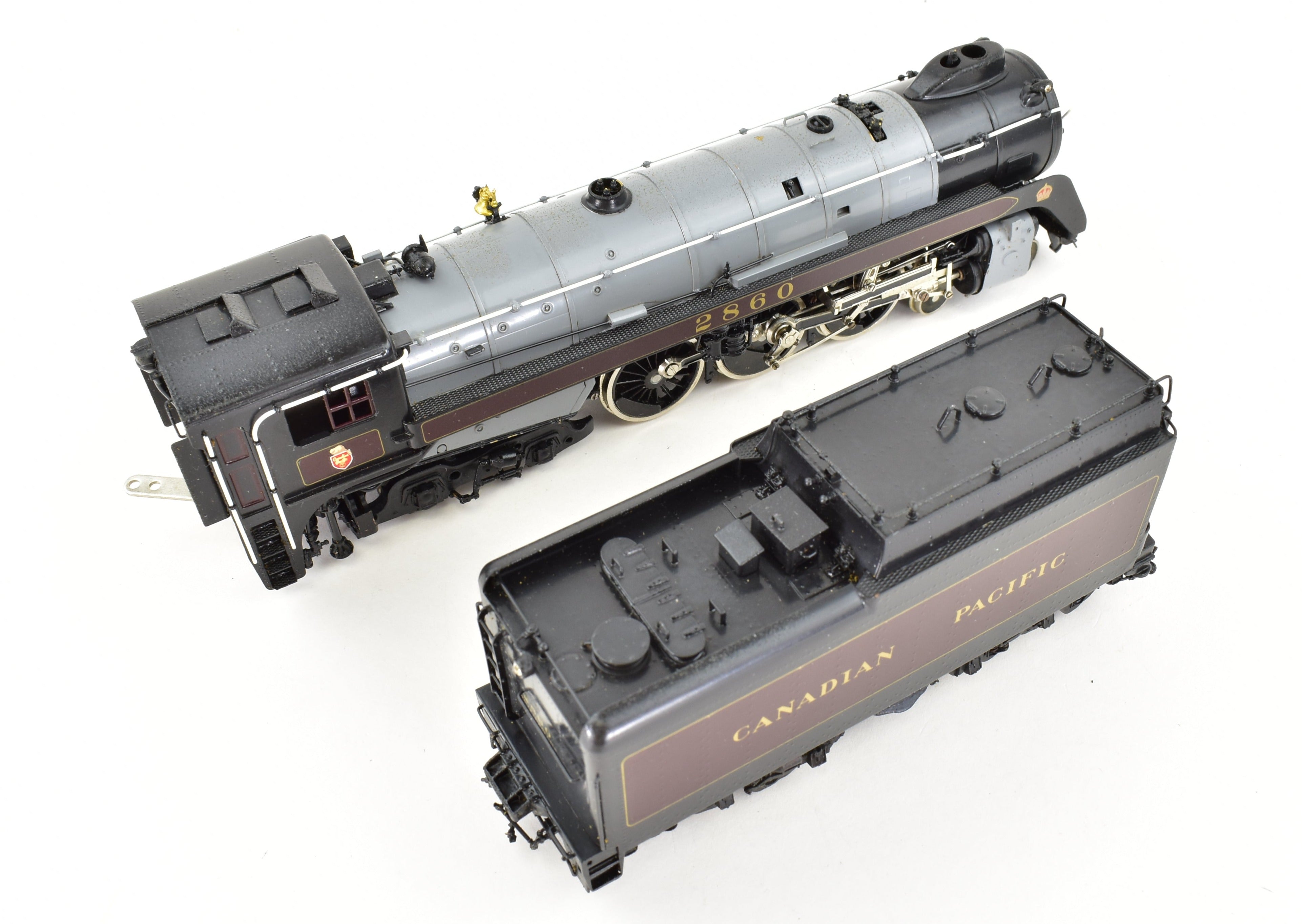 HO Scale Brass PFM - Tenshodo Model Train of Canadian Pacific Railway 4-6-4 Class H-1e #2860 Royal Hudson with Factory Paint Finish