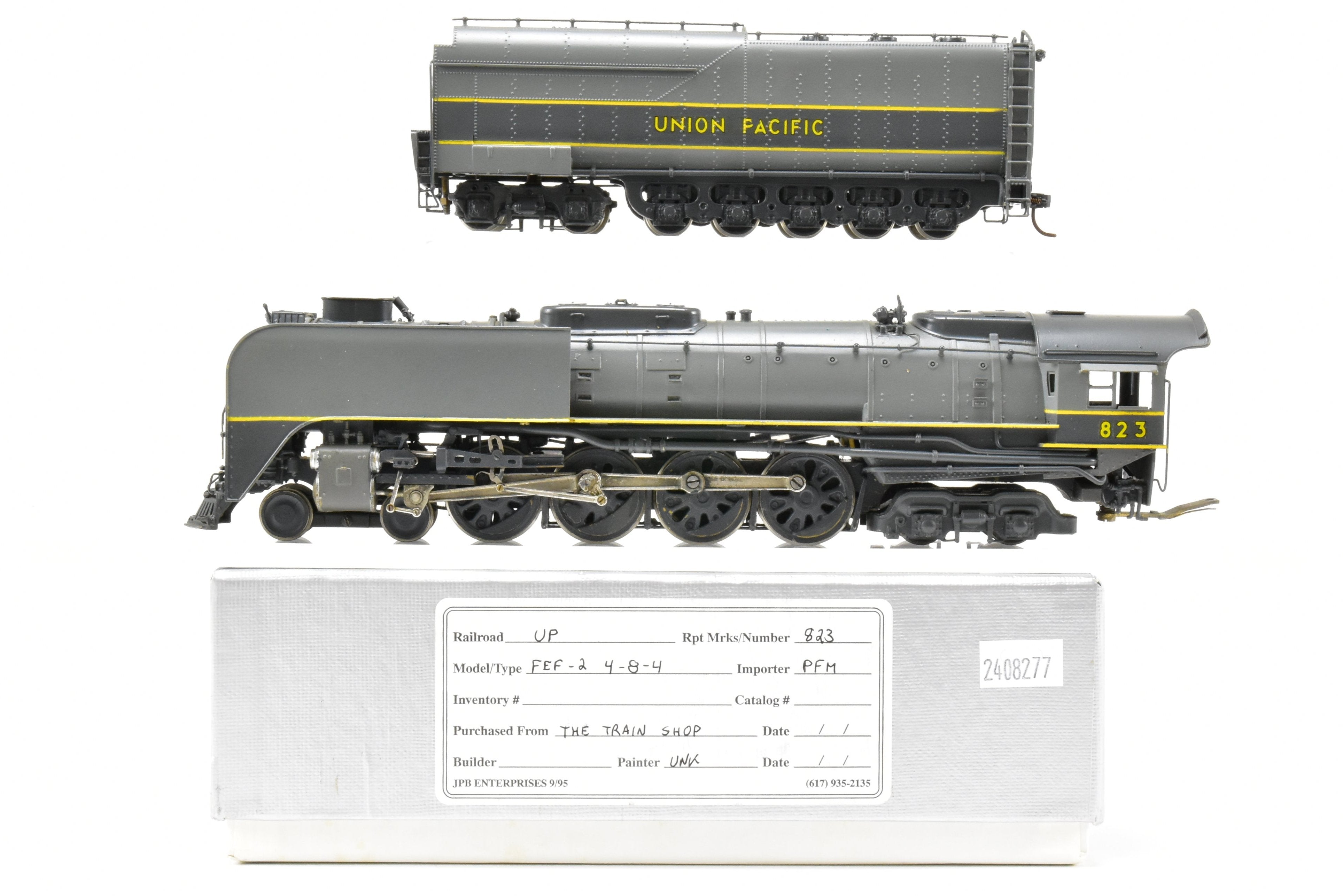HO Scale Brass PFM Union Pacific 4-8-4 FEF-2 Northern #823 Custom Two-Tone Grey