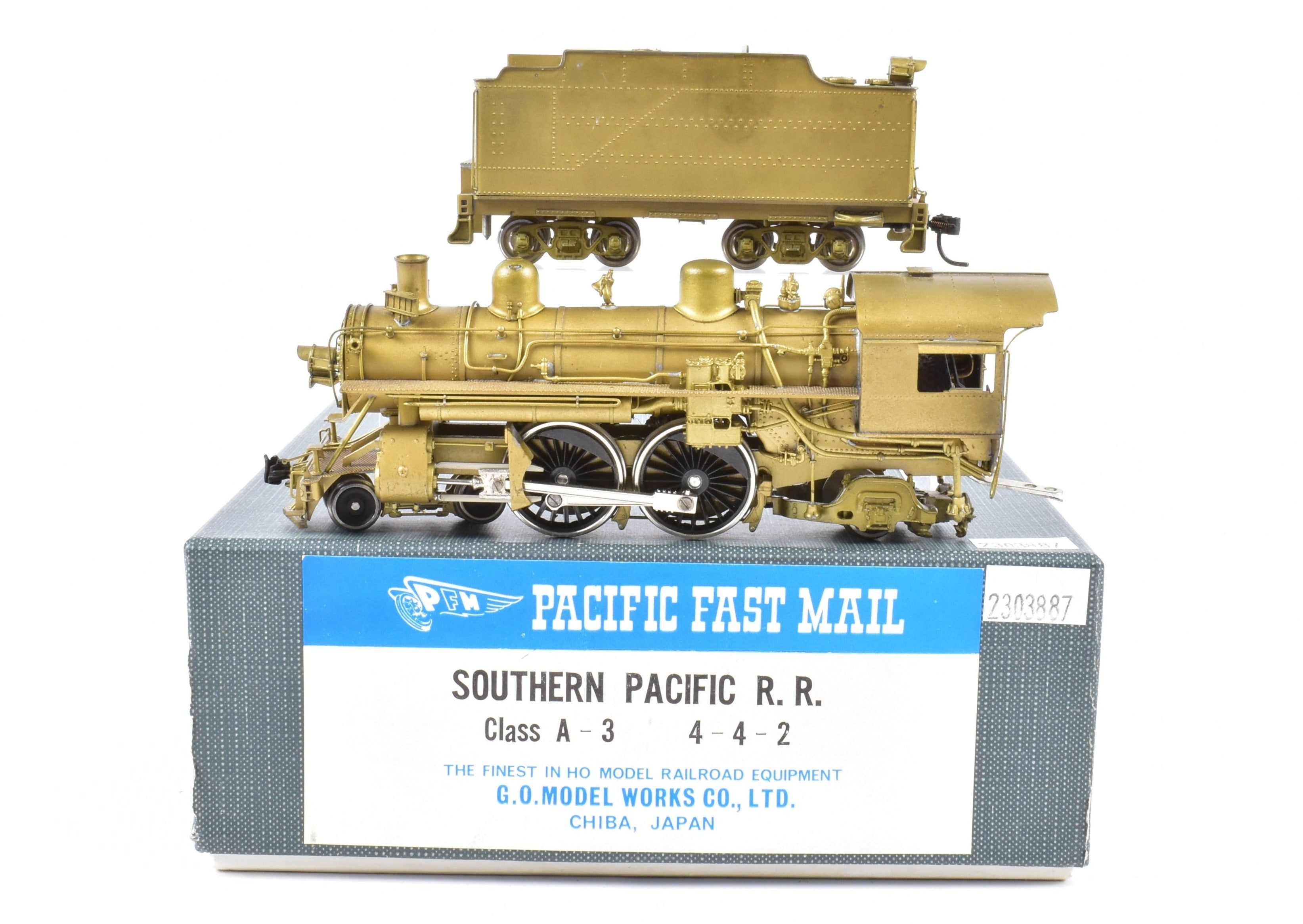 HO Scale Brass Pacific Fast Mail (PFM) Model Train - G. O. Model Works Southern Pacific A-3 4-4-2 Locomotive Replica