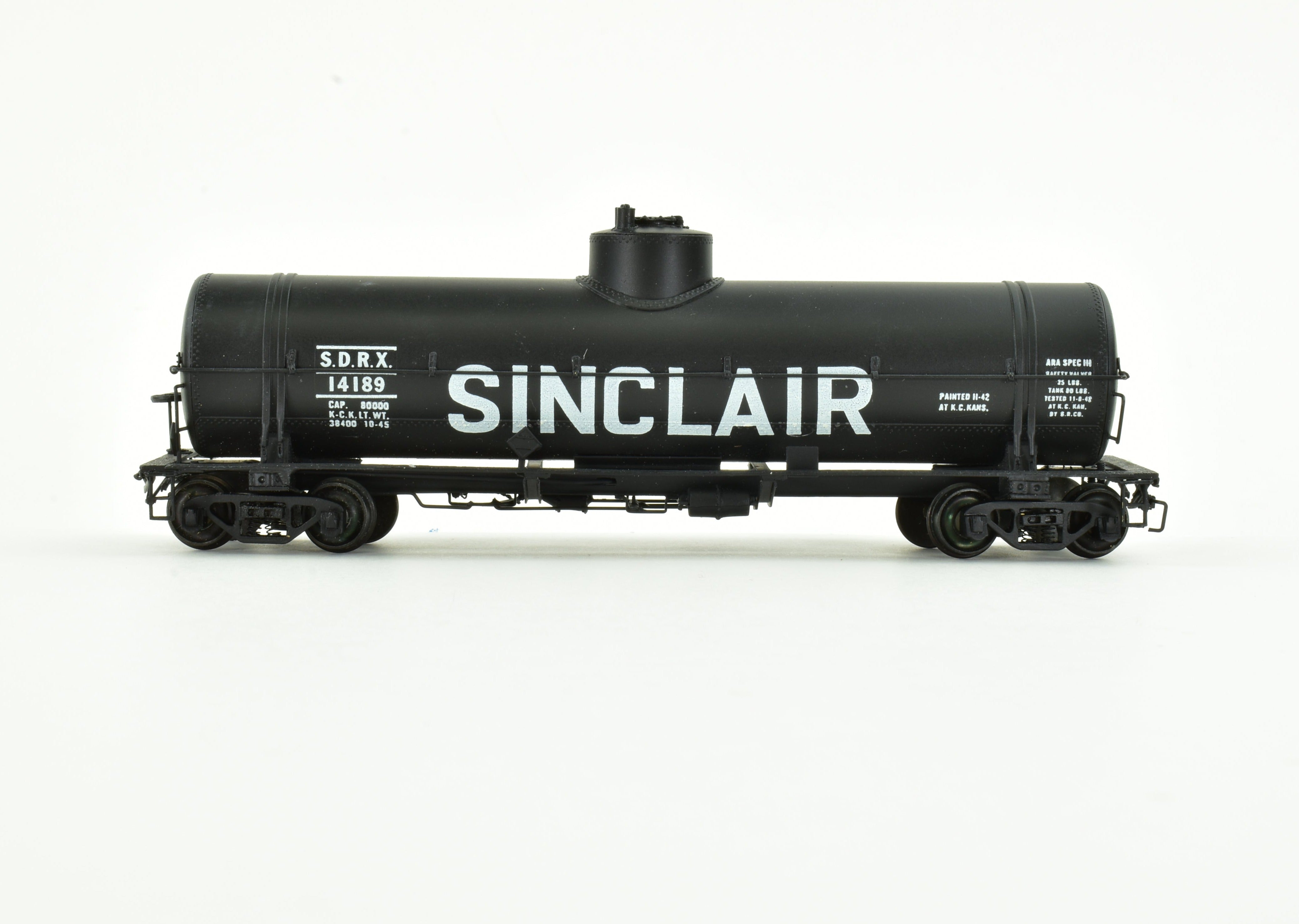 HO Brass Pecos River Southern Pacific 0-50-13 Pro-Painted Sinclair Oil Tank Car